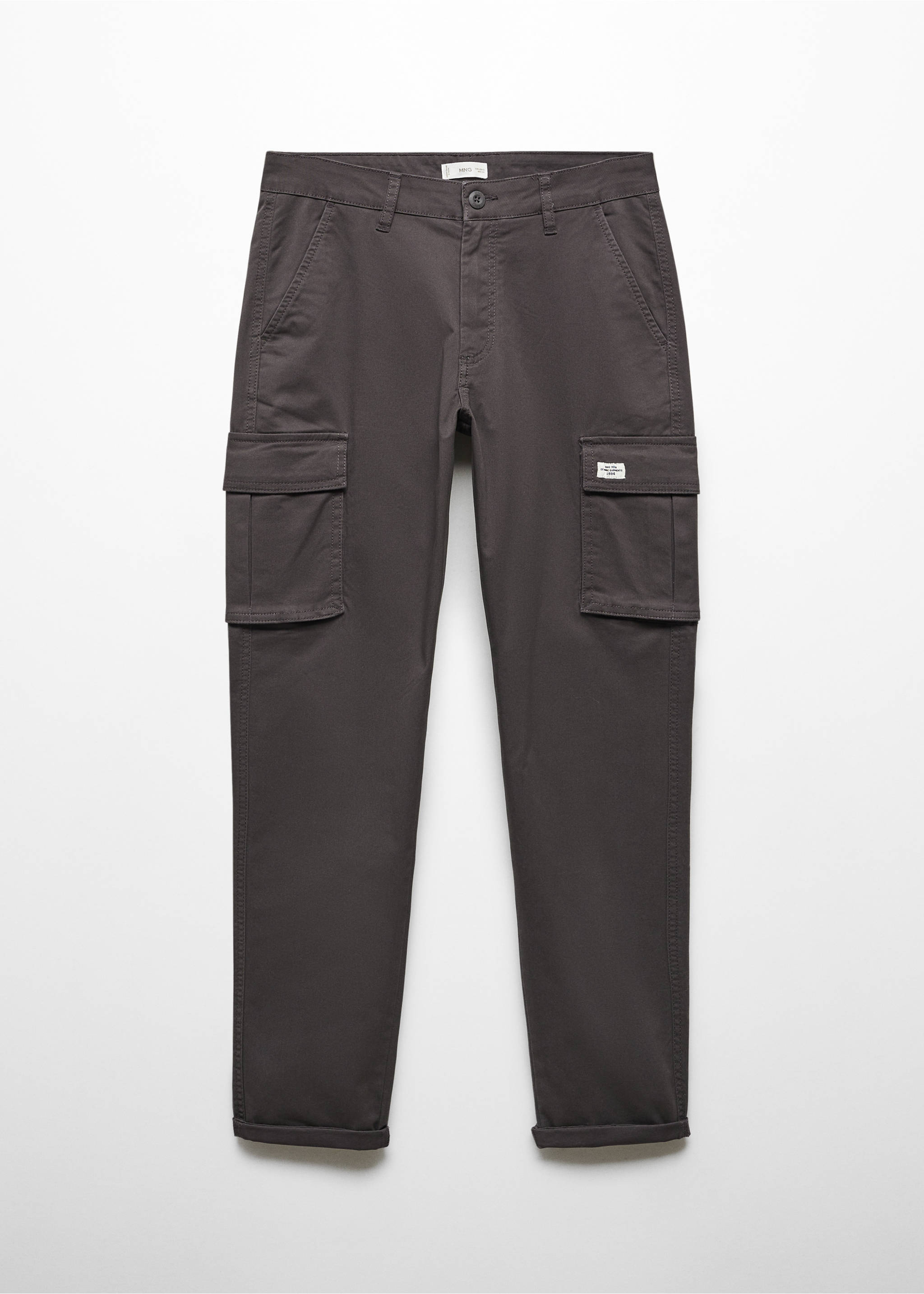 Cotton cargo trousers - Article without model, Charcoal. Ref: 67010664-00.
