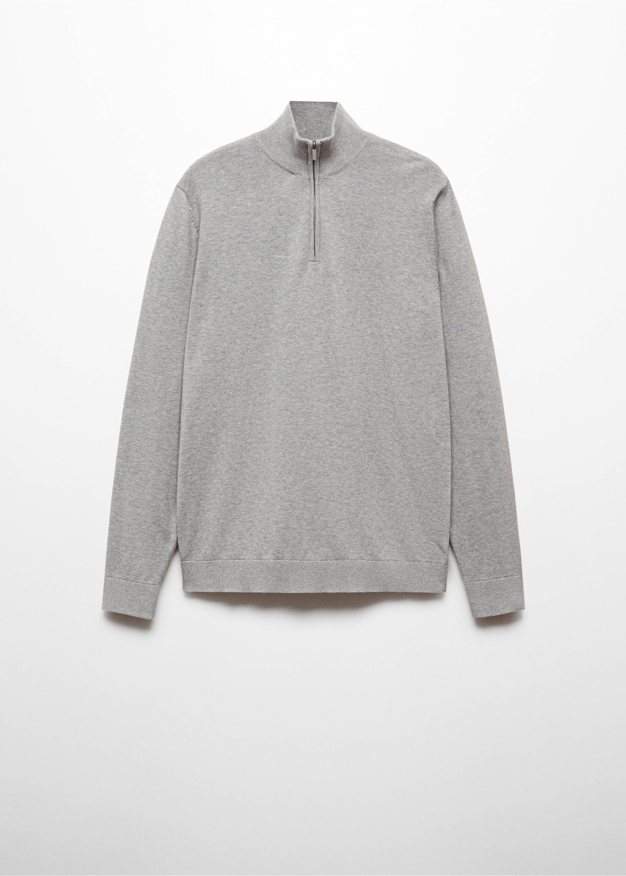 Pullover mit halbhohem Zip-Kragen - Artikel ohne Model, Grau. Ref: 67010666-00.