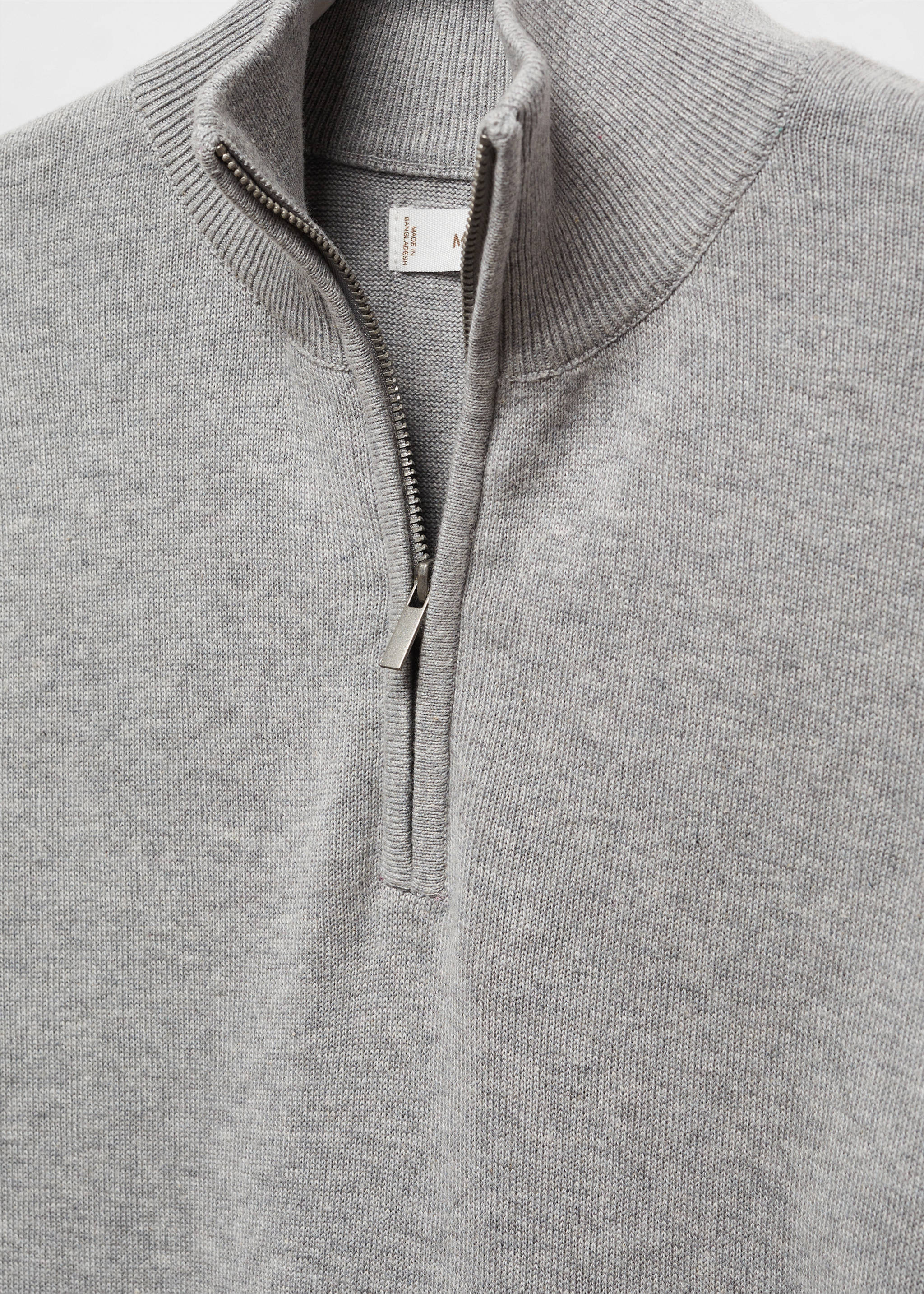 Pullover mit halbhohem Zip-Kragen - Detail des Artikels 8, Grau. Ref: 67010666-00.