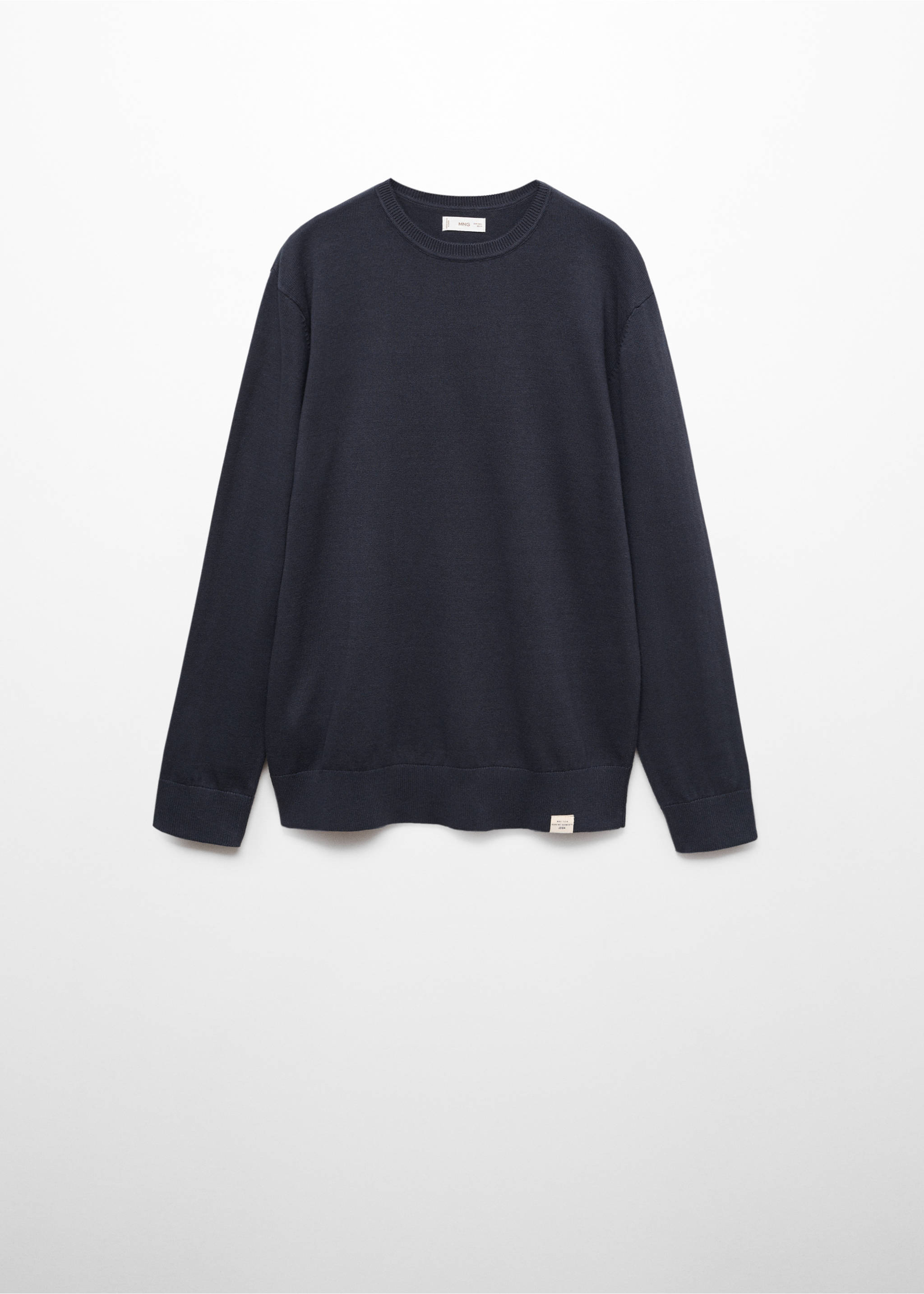Pull-over jaspé coton - Article sans modèle, Bleu marine foncé. Ref: 67010667-00.