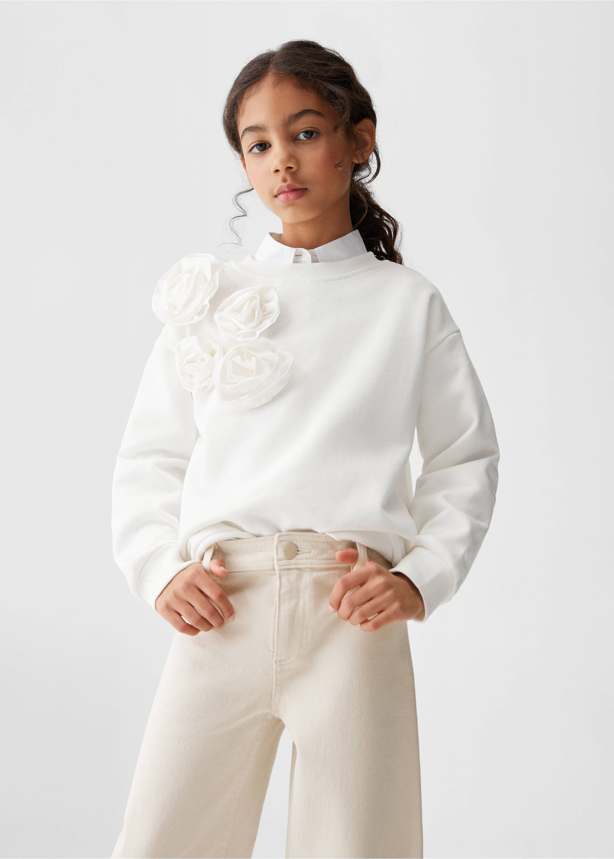 Frayed hem culotte jeans - Medium plane, Light/Pastel Grey. Ref: 67010676-00.