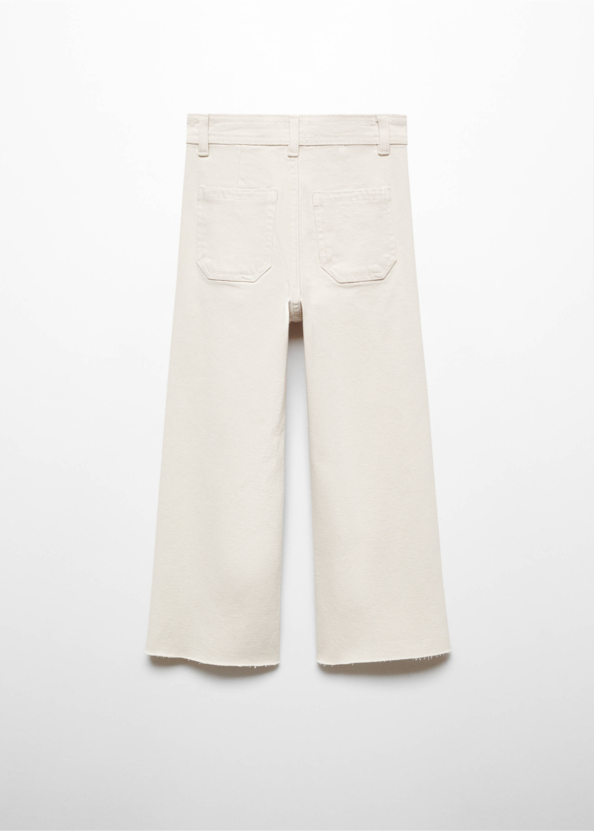 Frayed hem culotte jeans - Reverse of the article, Light/Pastel Grey. Ref: 67010676-00.