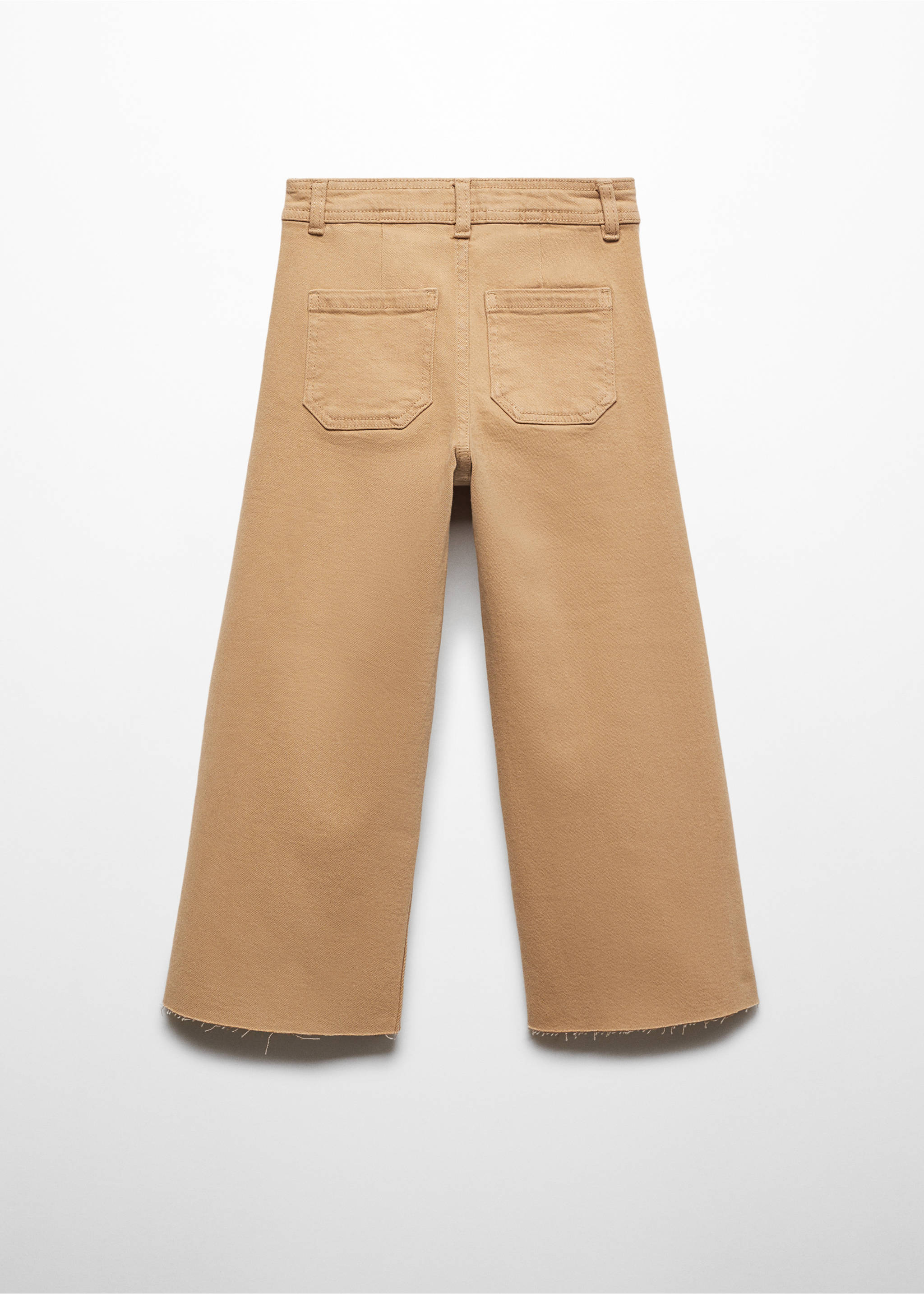 Culotte-Jeans mit ausgefranstem Saum - Rückseite des Artikels, Tobacco-Braun. Ref: 67010676-00.