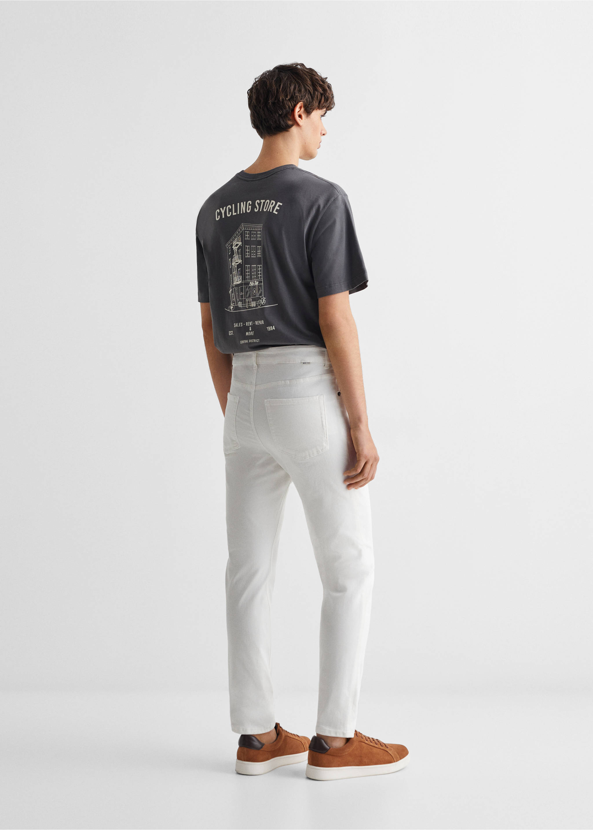 Slim-fit jeans - Reverse of the article, White. Ref: 67010680-00.