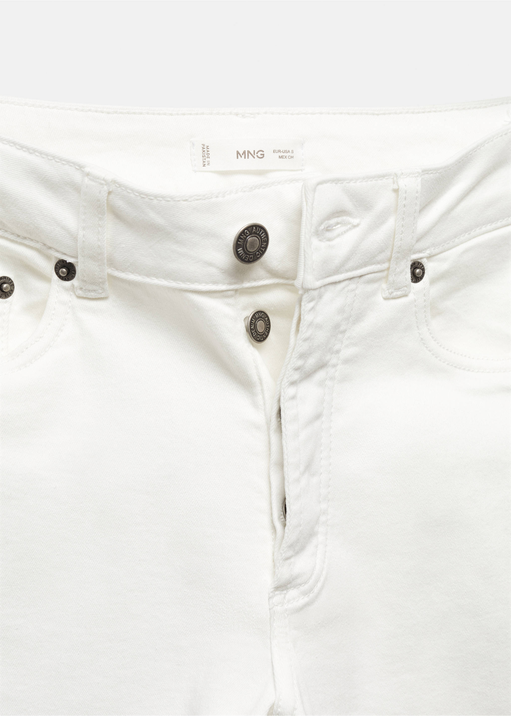 Slim-fit jeans - Details of the article 8, White. Ref: 67010680-00.