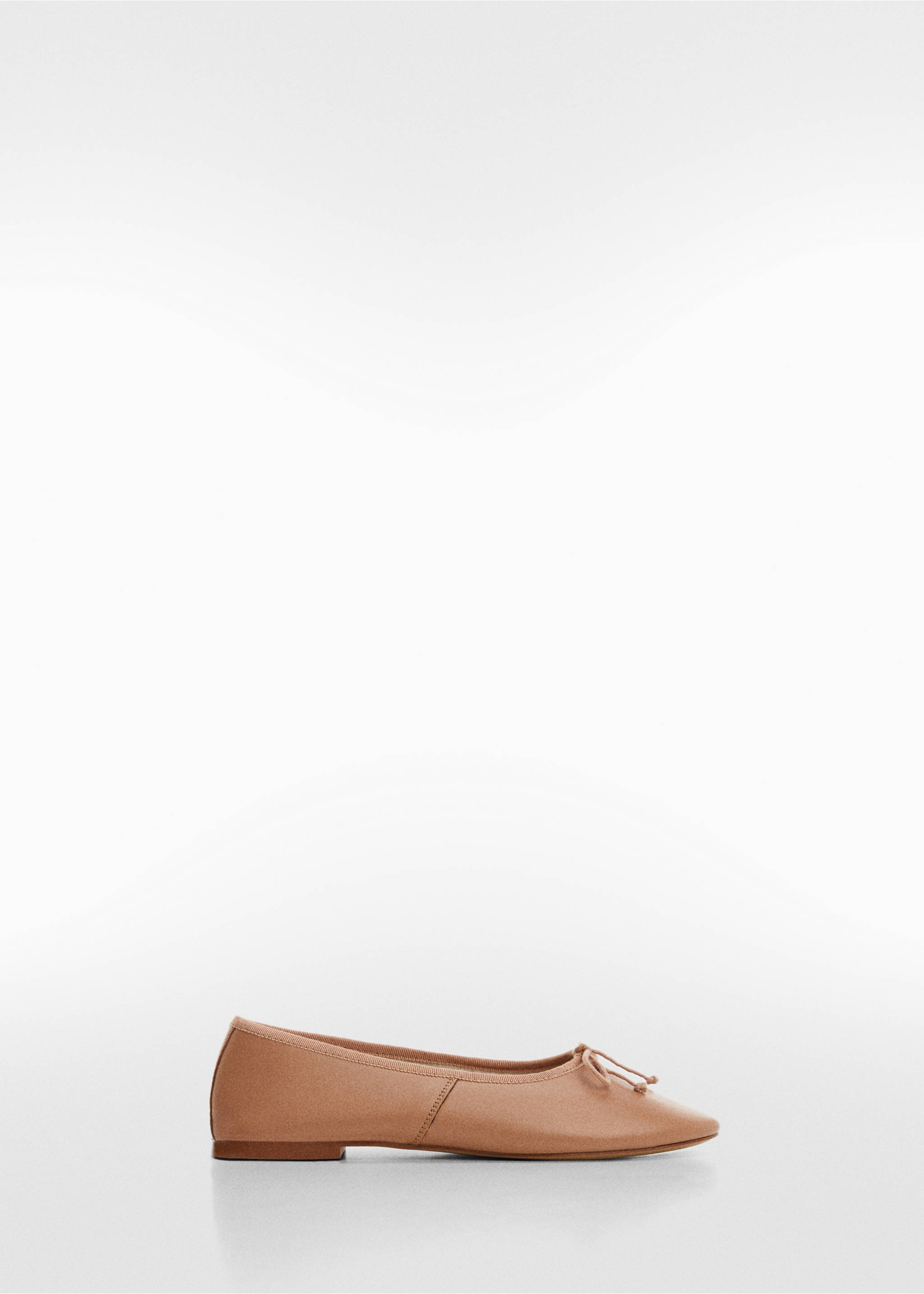 Leather ballet flats with bow - Article without model, Nude. Ref: 67012536-00.