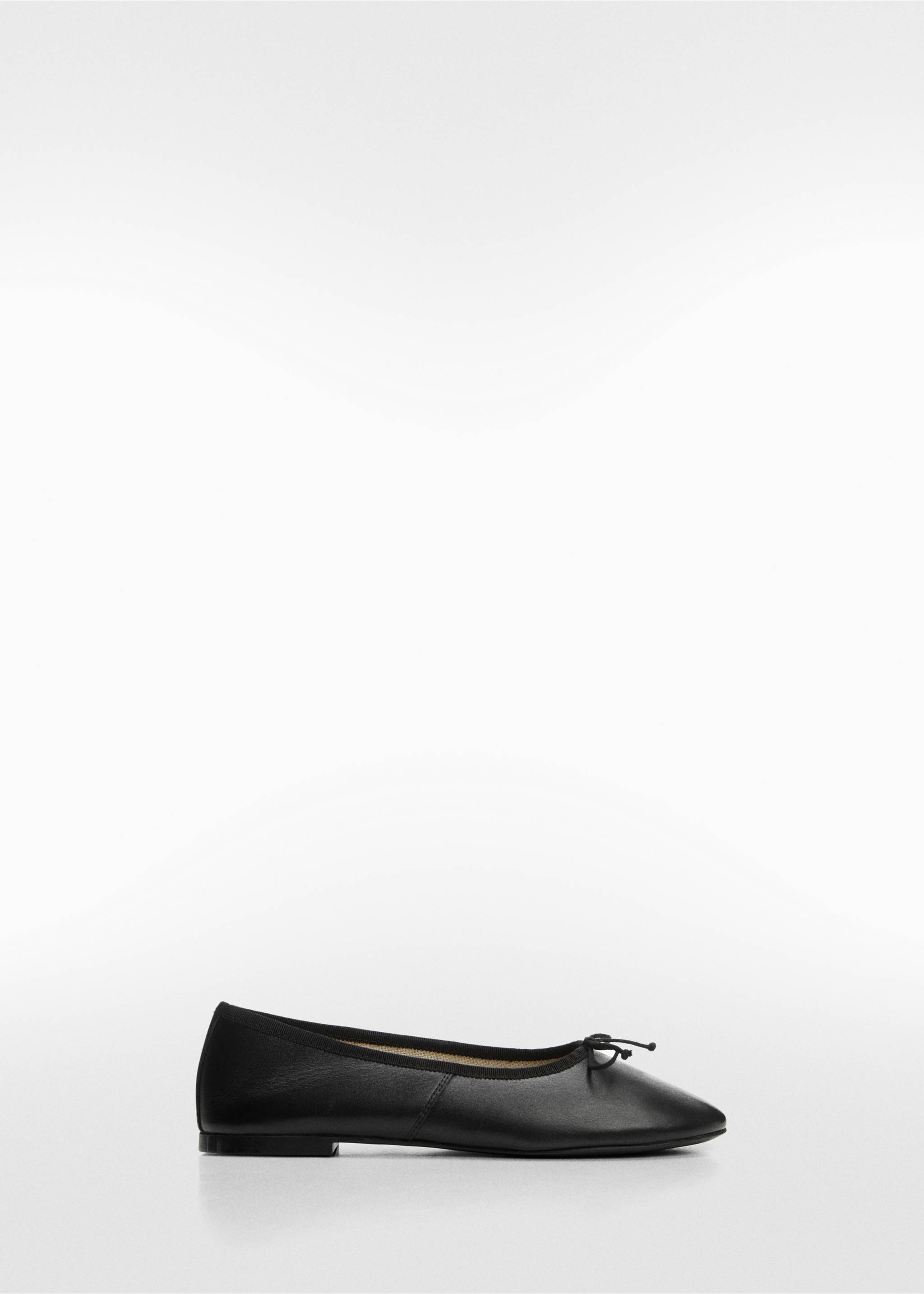 Leather ballet flats with bow - Article without model, Black. Ref: 67012536-00.