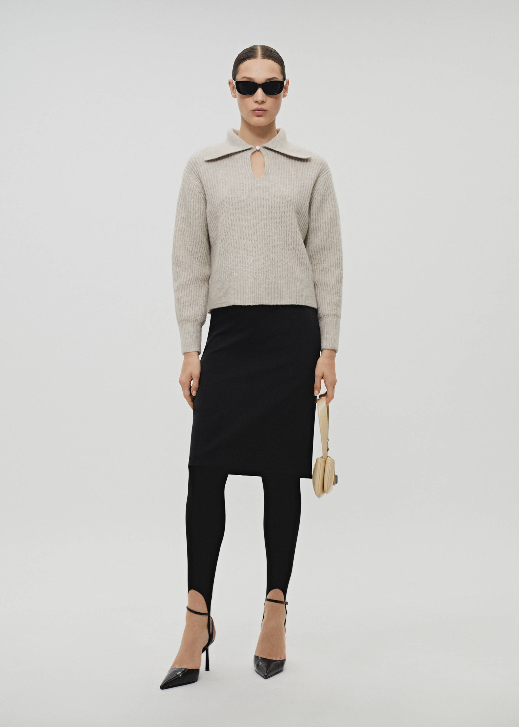 Camp-collar knit sweater - Details of the article 3