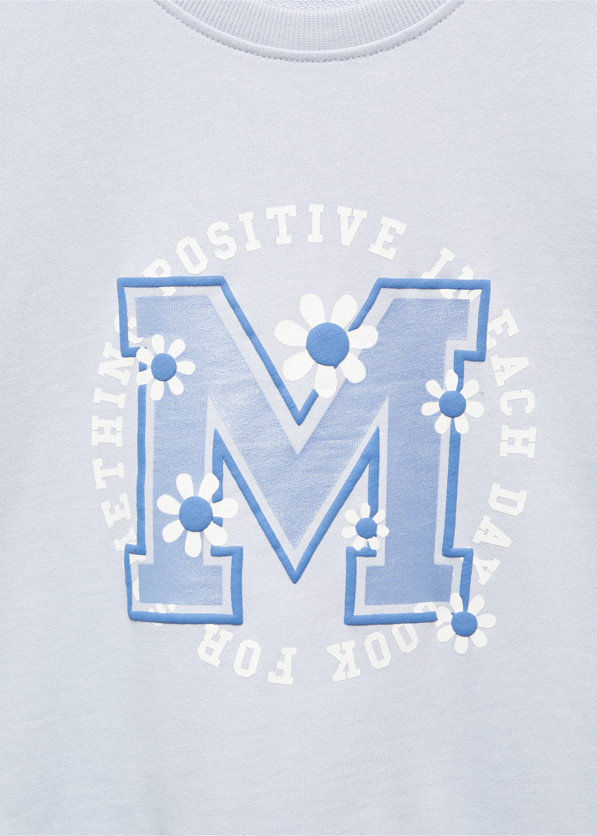Printed cotton sweatshirt - Details of the article 8, Sky Blue. Ref: 67013689-00.