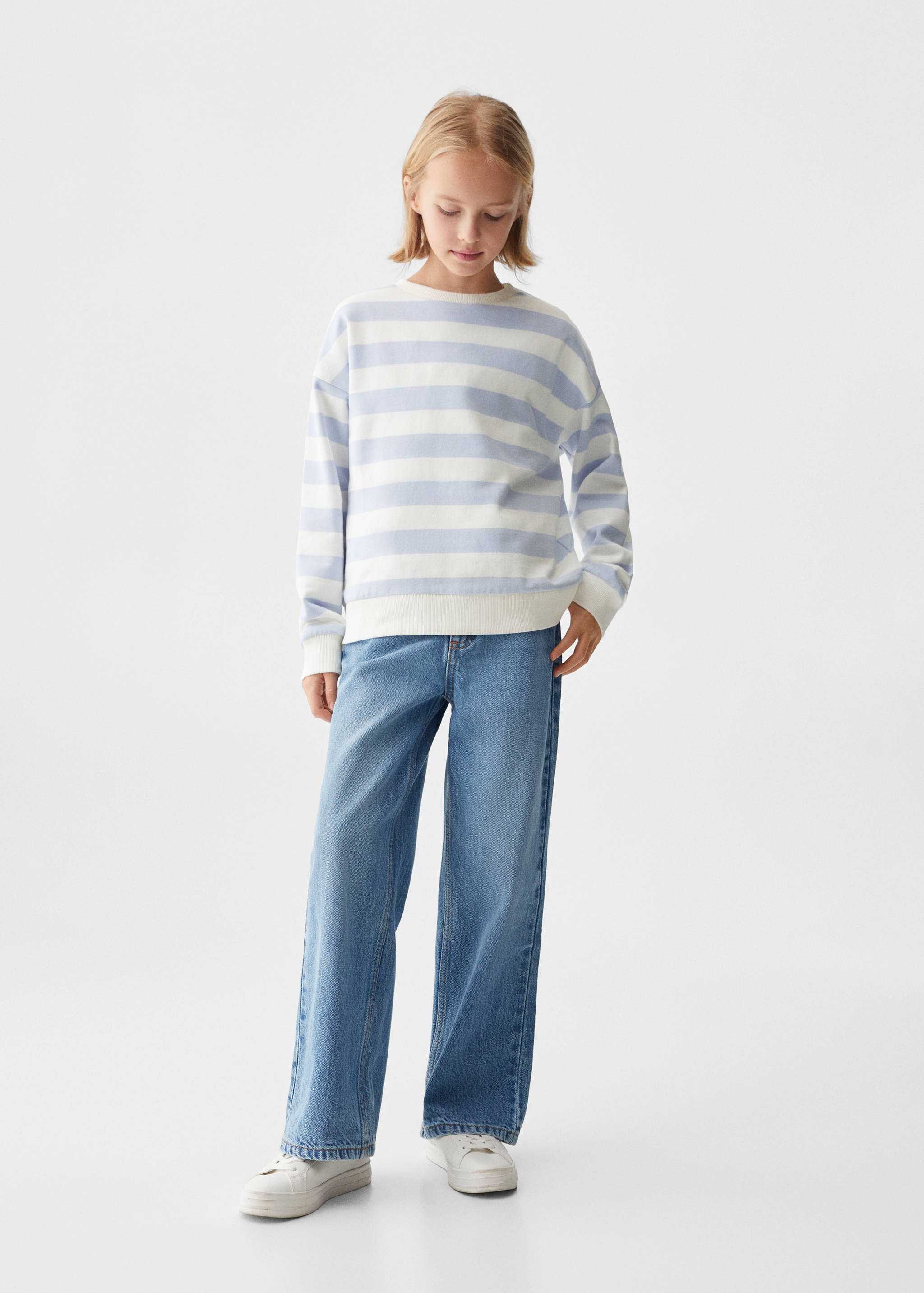 Striped cotton-blend sweatshirt - General plane