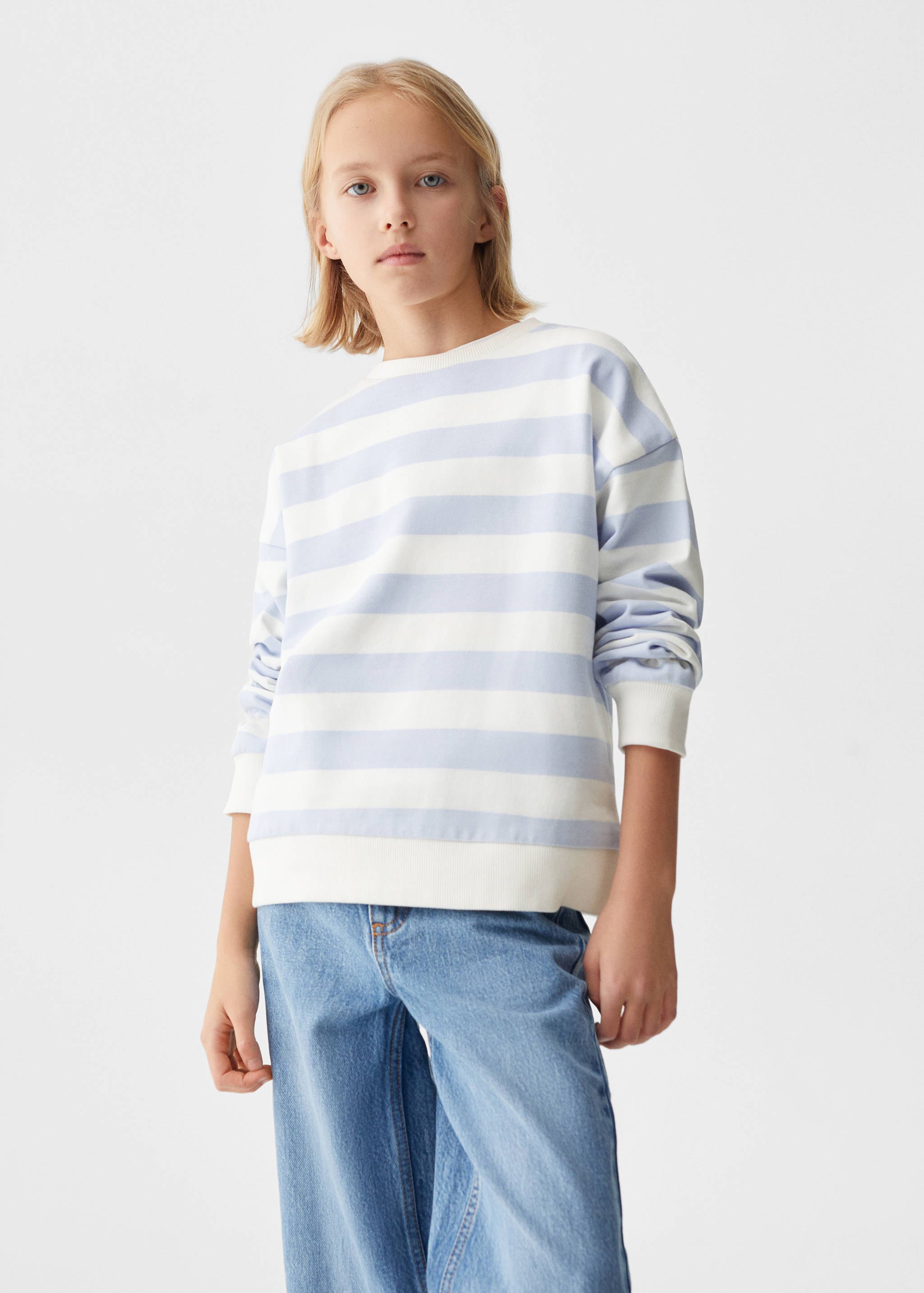 Striped cotton-blend sweatshirt - Medium plane