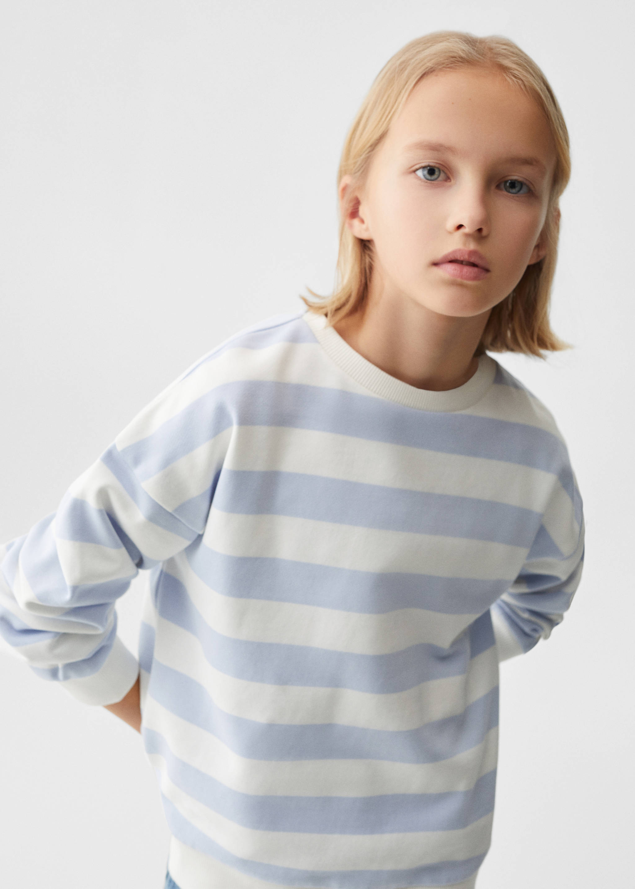 Striped cotton-blend sweatshirt - Details of the article 1
