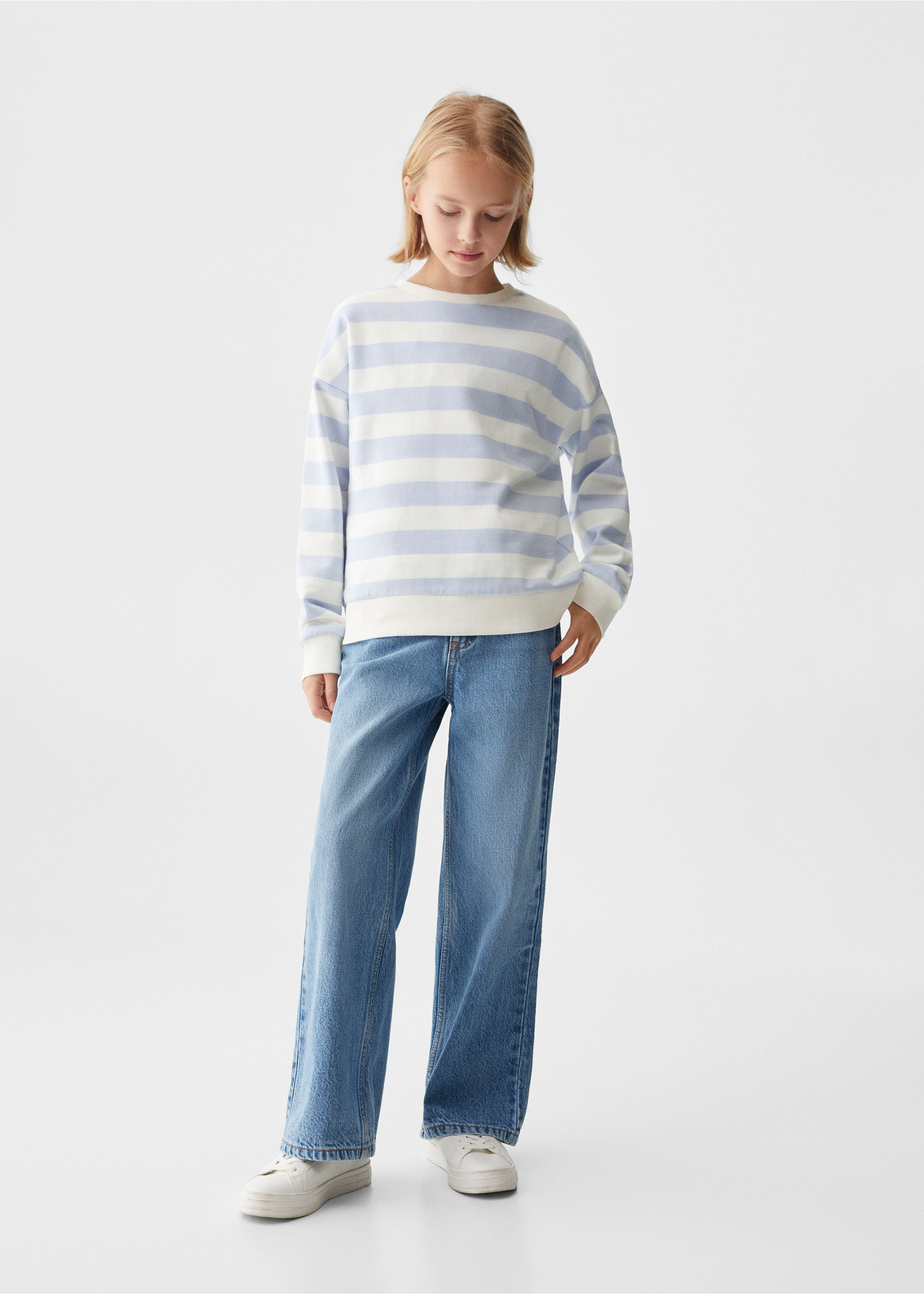Striped cotton-blend sweatshirt - General plane