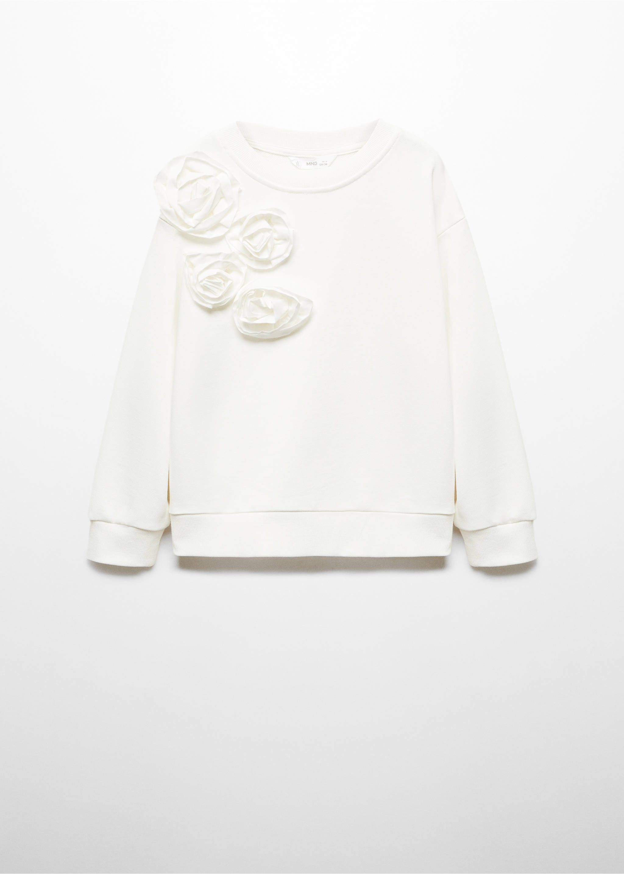 Embossed flowers sweatshirt - Article without model, Off White. Ref: 67013697-00.