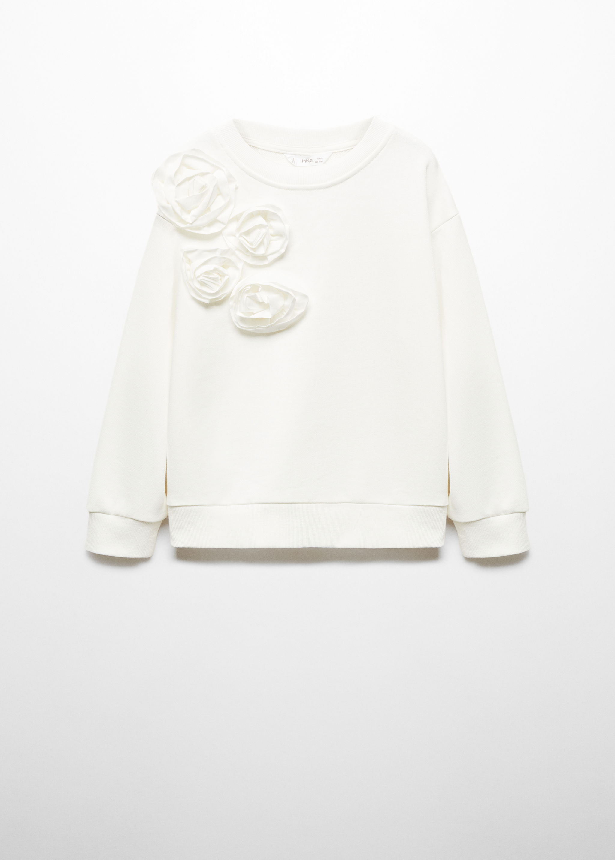 Sweat-shirt fleurs en relief - Article sans modèle