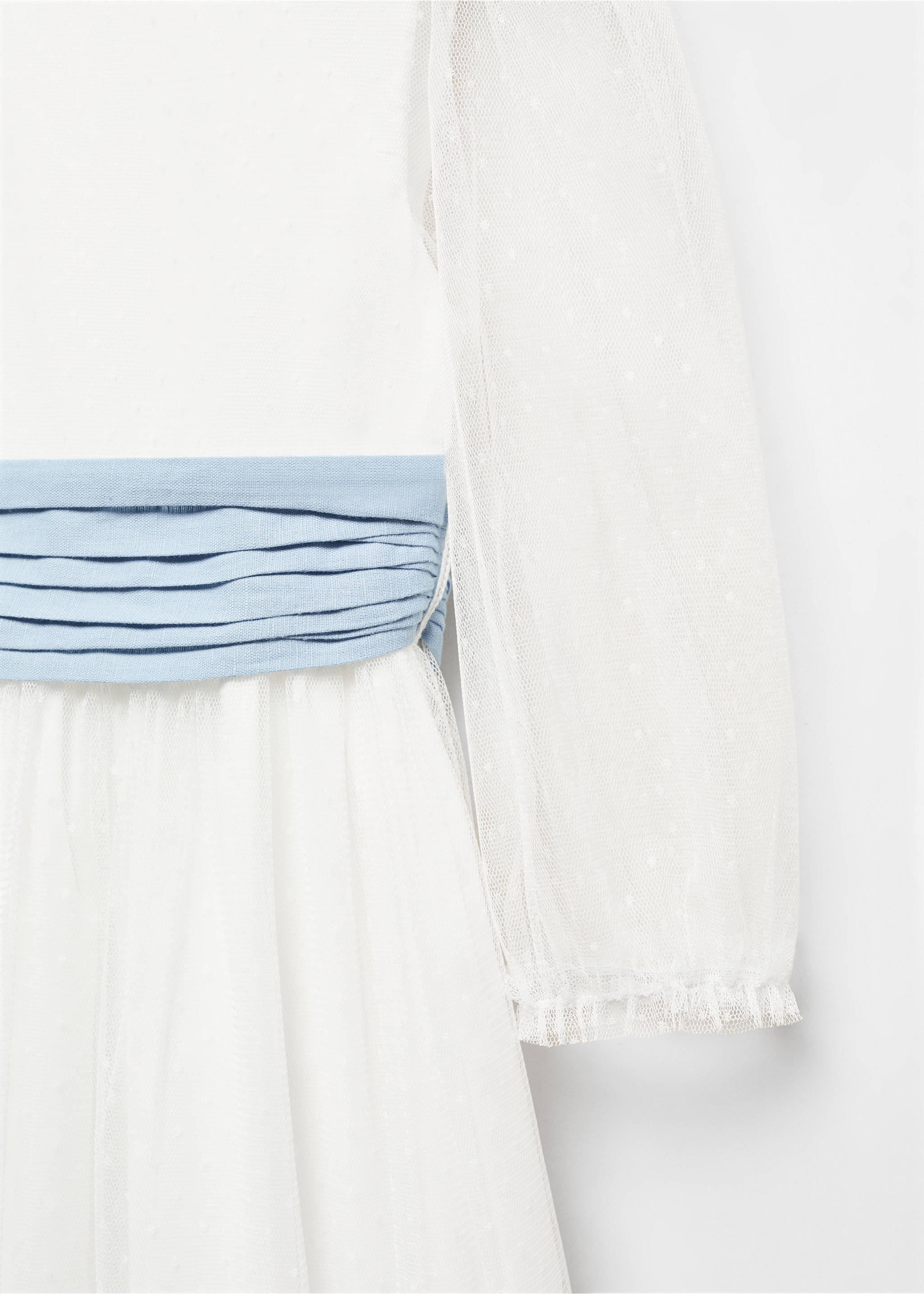 Bow Plumeti dress - Details of the article 8, White. Ref: 67013698-00.