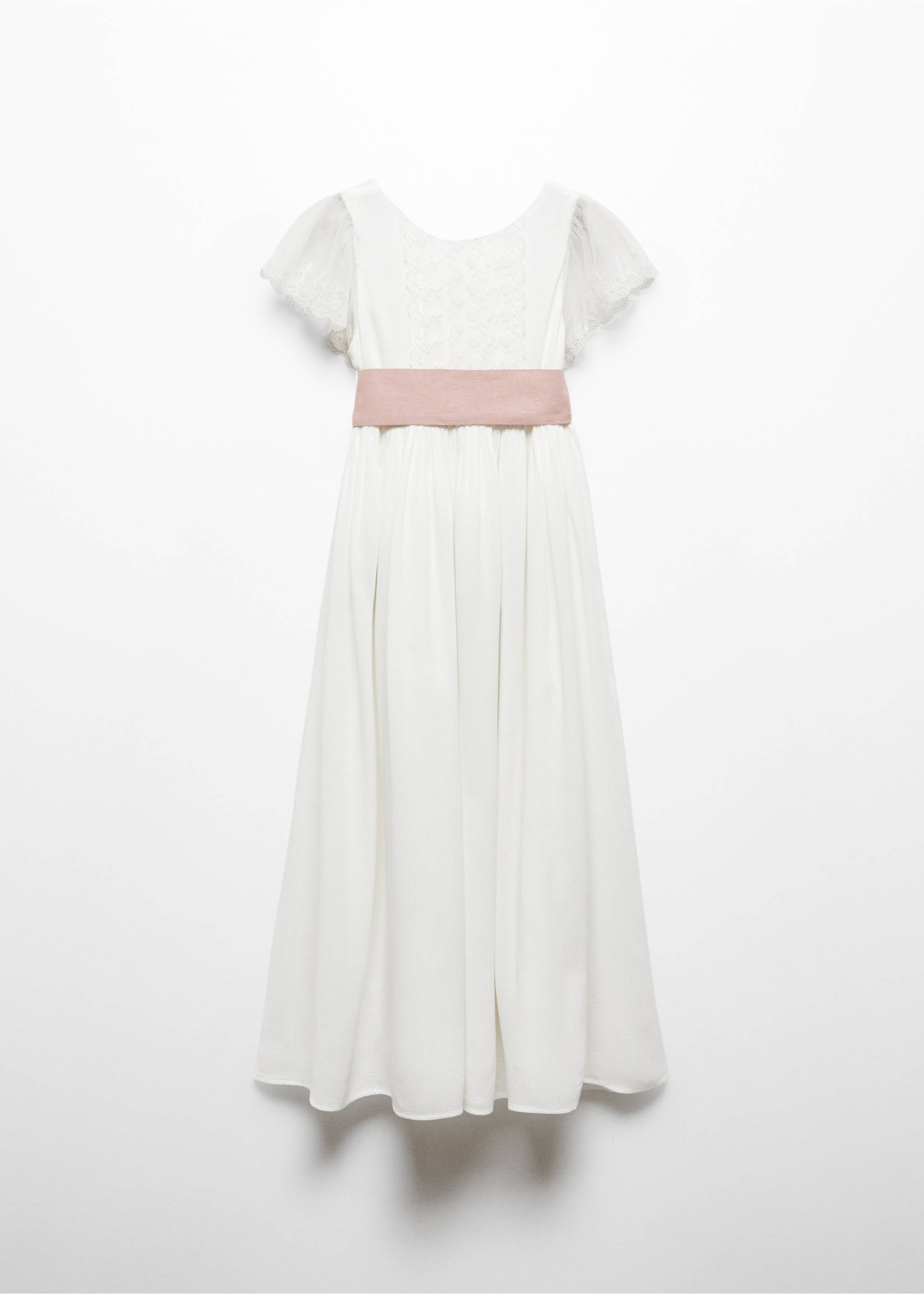 Bow embroidered dress - Article without model, White. Ref: 67013699-00.