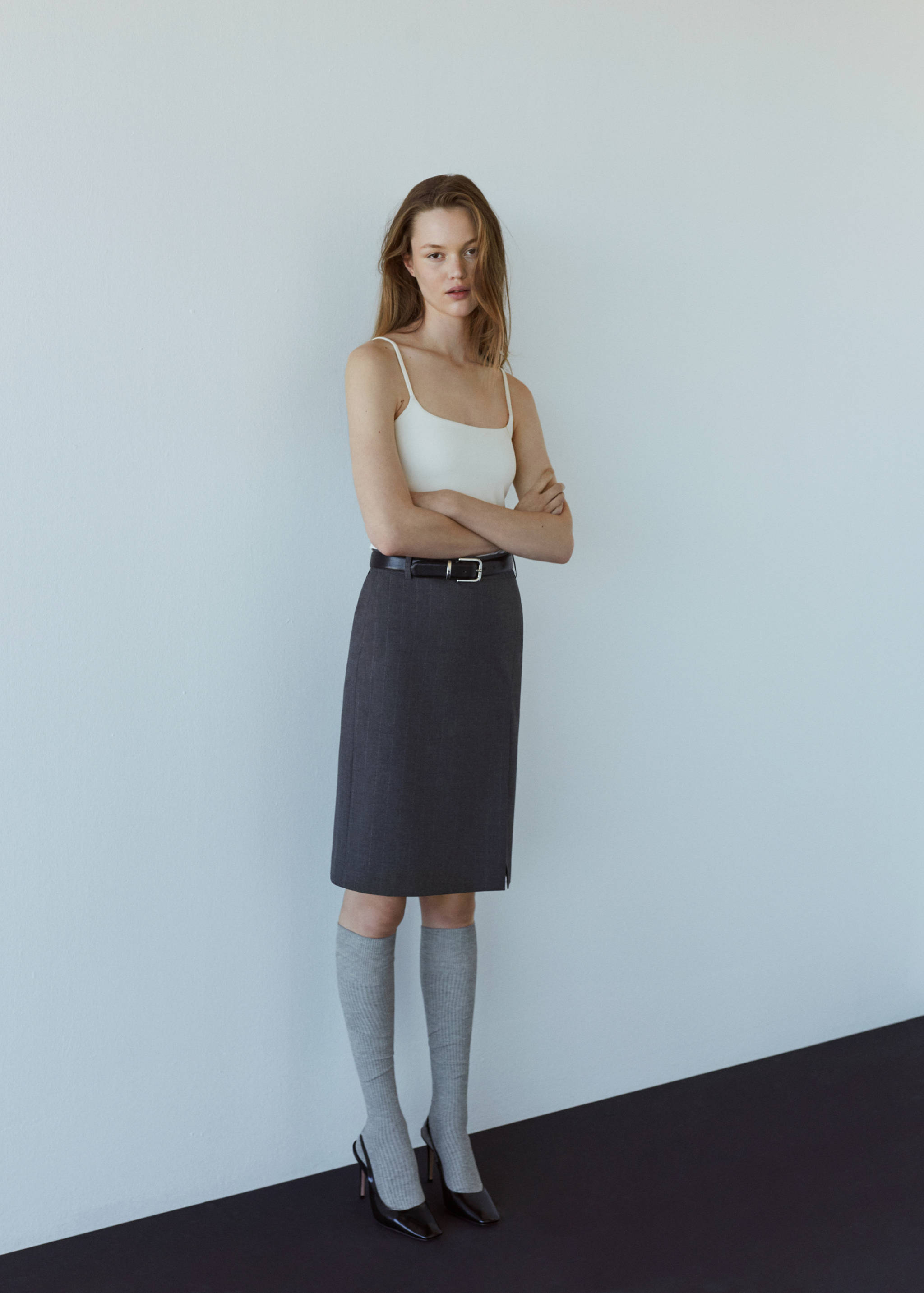 Sling back leather shoes - Details of the article 9, Black. Ref: 67014014-00.