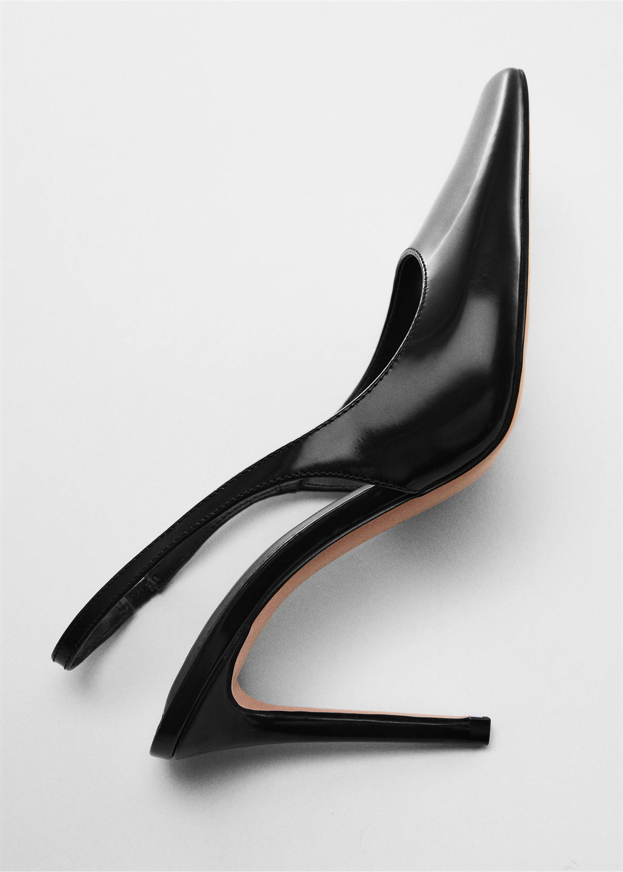 Sling back leather shoes - Details of the article 5, Black. Ref: 67014014-00.
