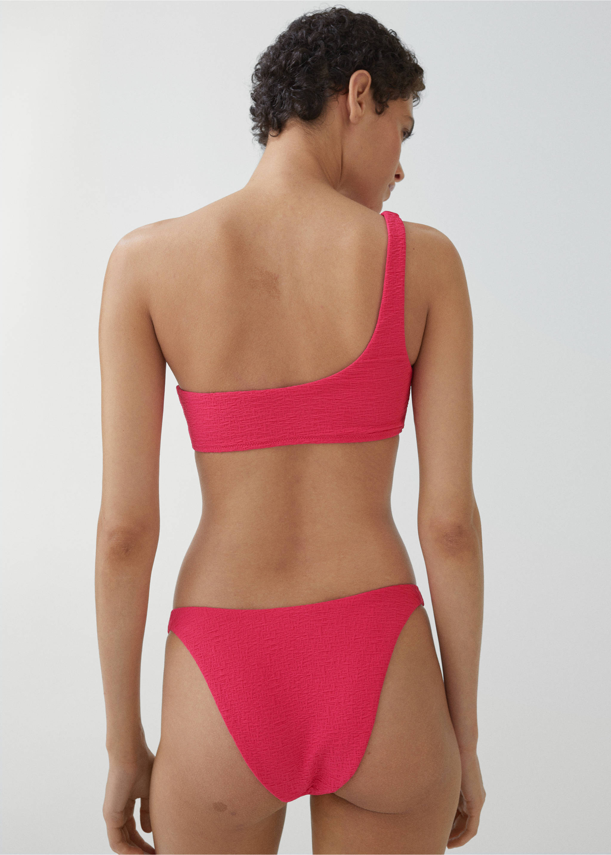 Culotte bikini classique texturée - Verso de l’article, Fuchsia. Ref: 67014018-00.