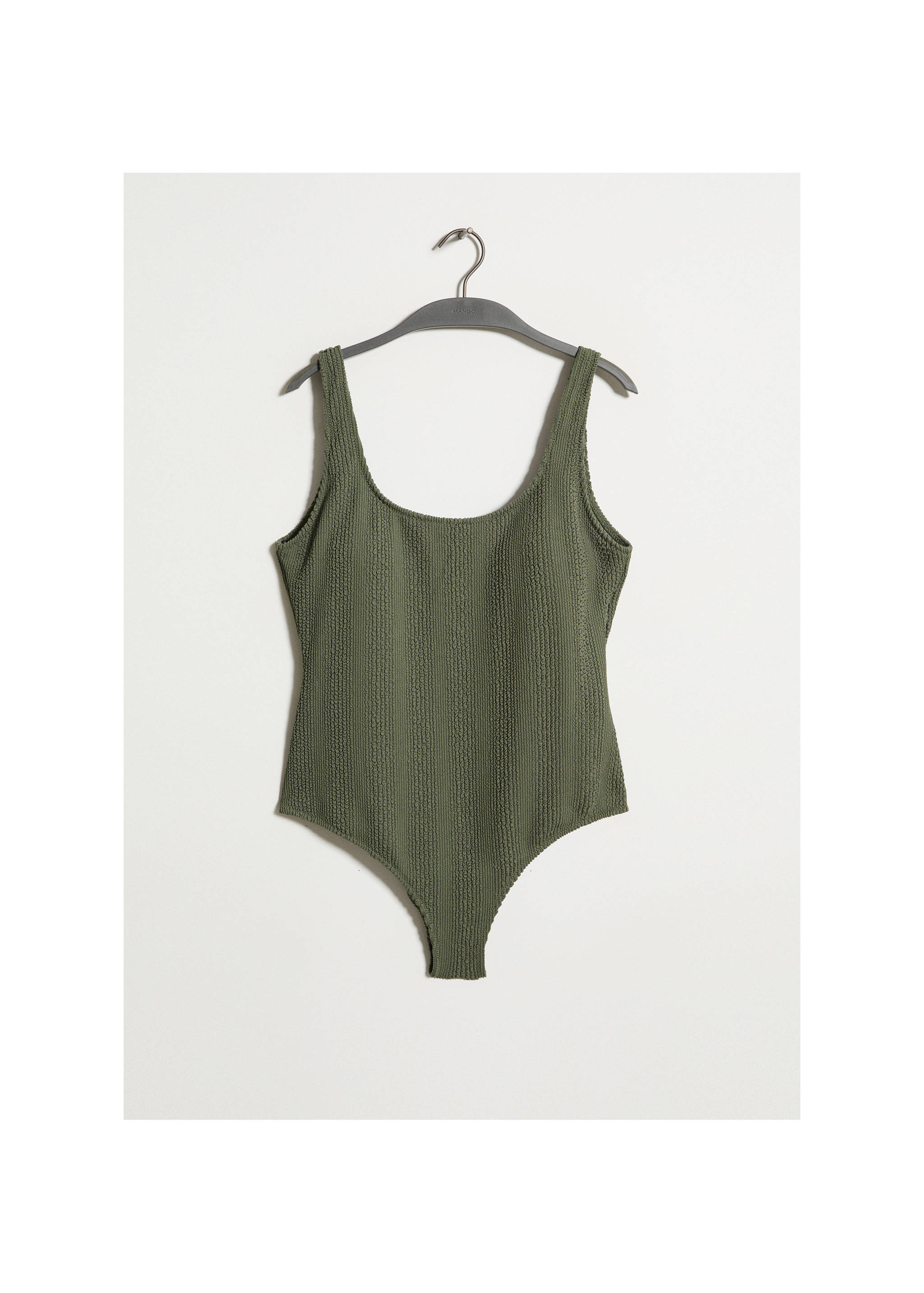 Textured swimsuit - Article without model, Khaki. Ref: 67014020-00.