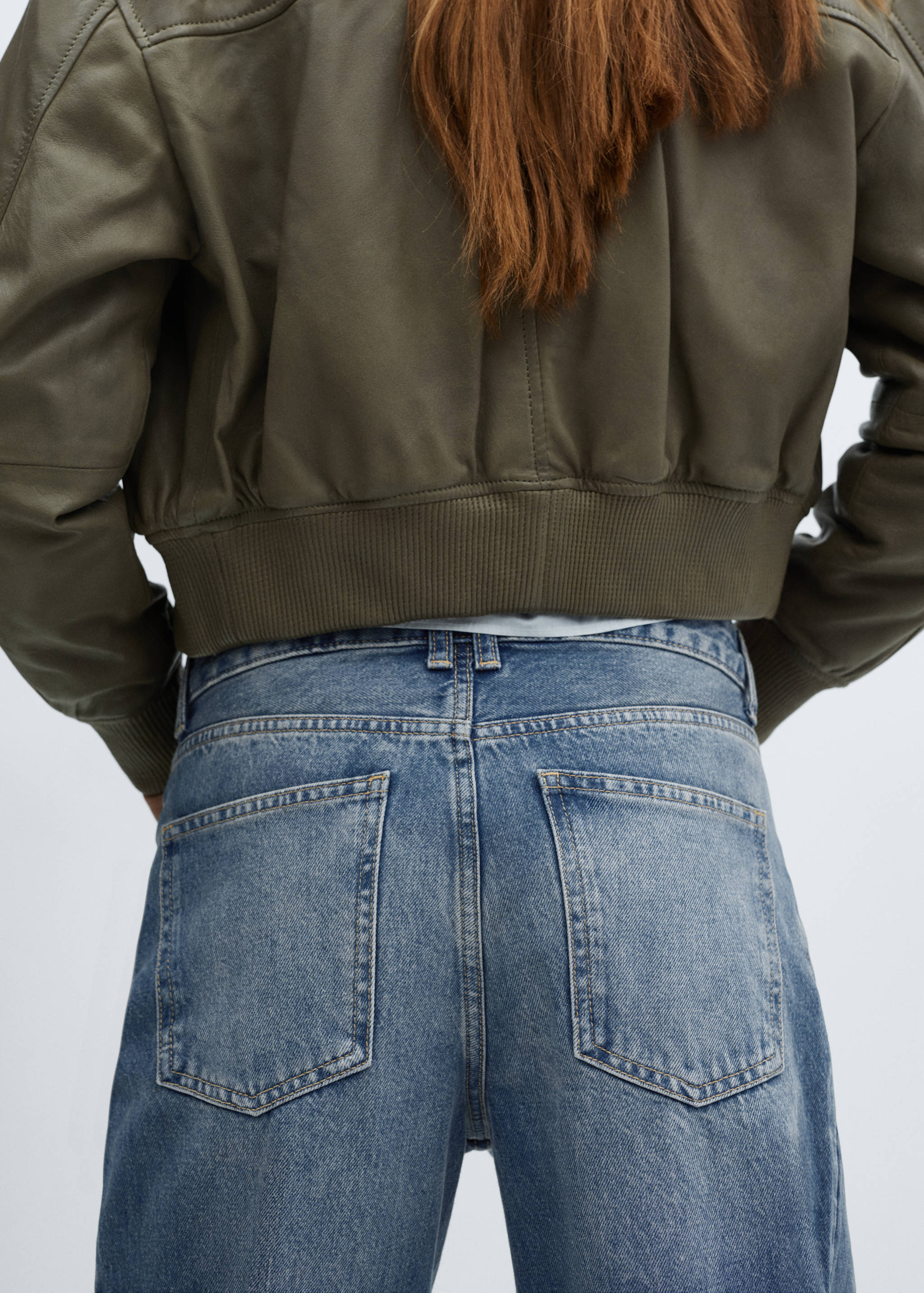 Straight pleated jeans - Details of the article 4