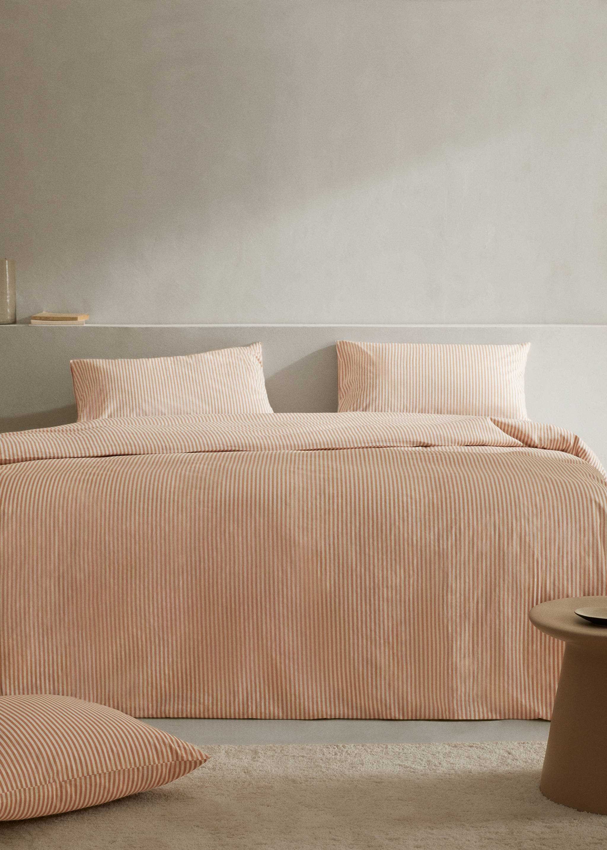 Striped cotton duvet cover Single bed - General plane