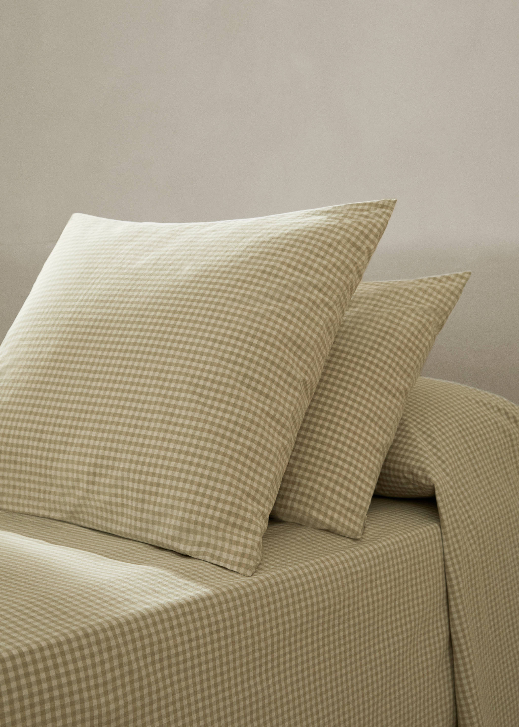 Gingham-check pillow case 60x60cm (Pack de 2) - General plane