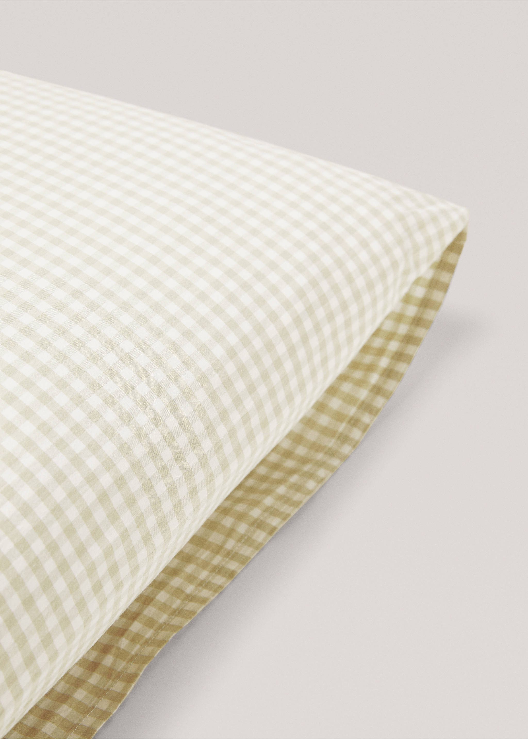 Gingham-check pillow case 50x75cm (Pack de 2) - Details of the article 1, Green. Ref: 67014057-00.