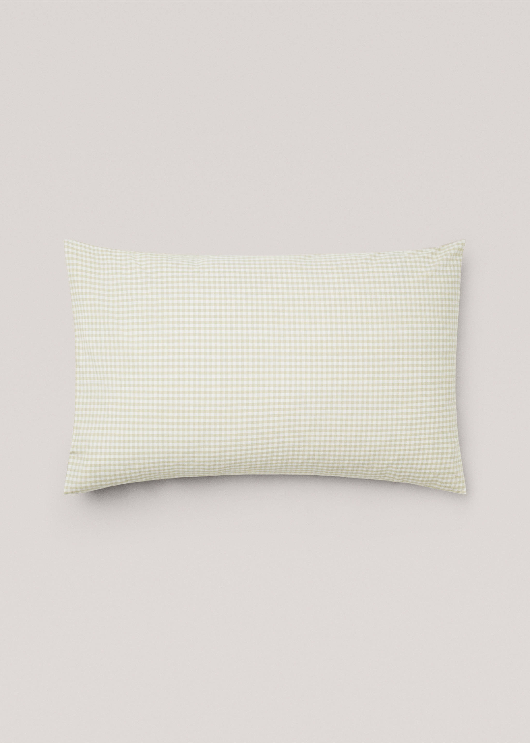 Gingham-check pillow case 50x75cm (Pack de 2) - Article without model, Green. Ref: 67014057-00.