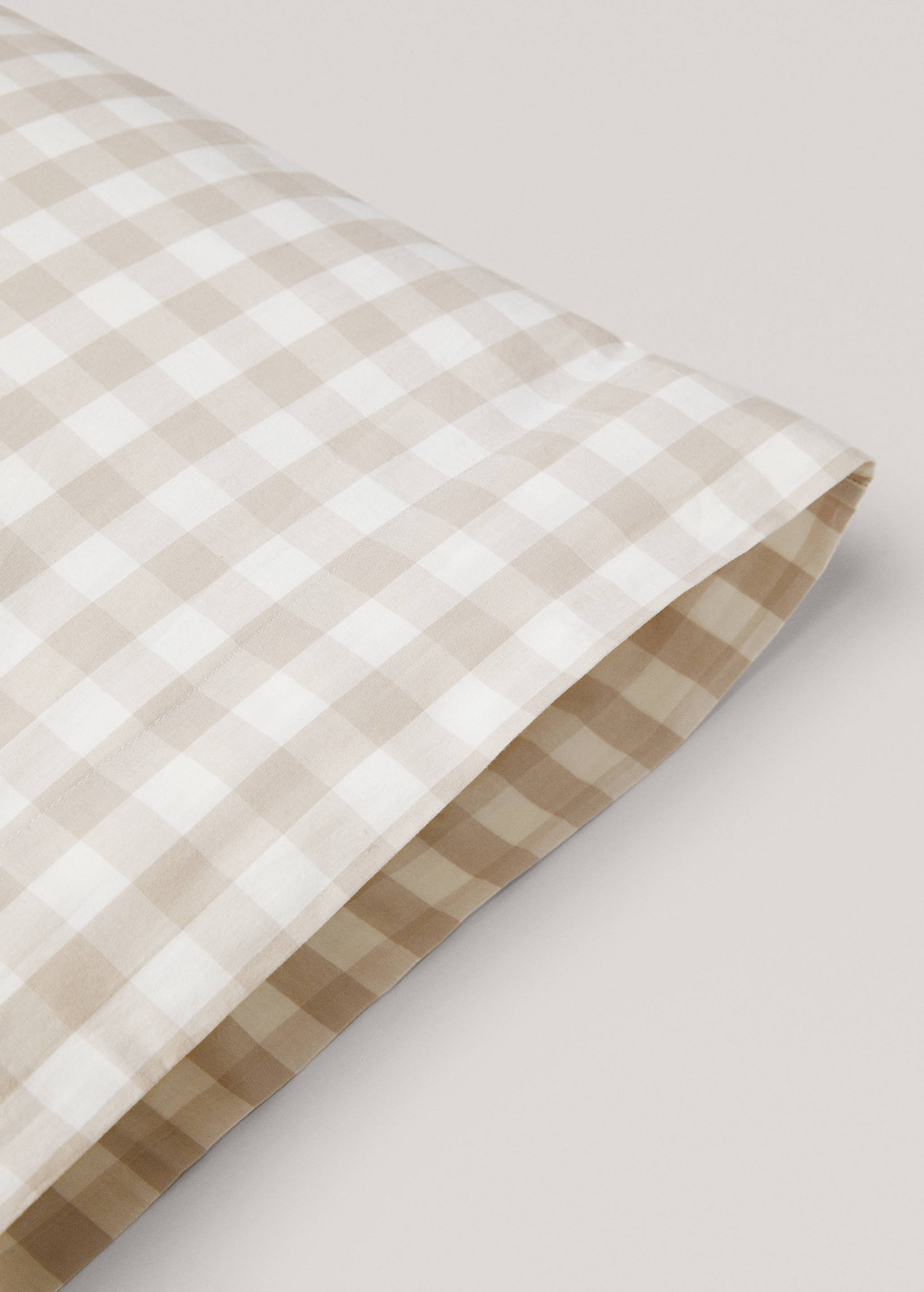 Check cotton pillowcase 45x110cm - Details of the article 1