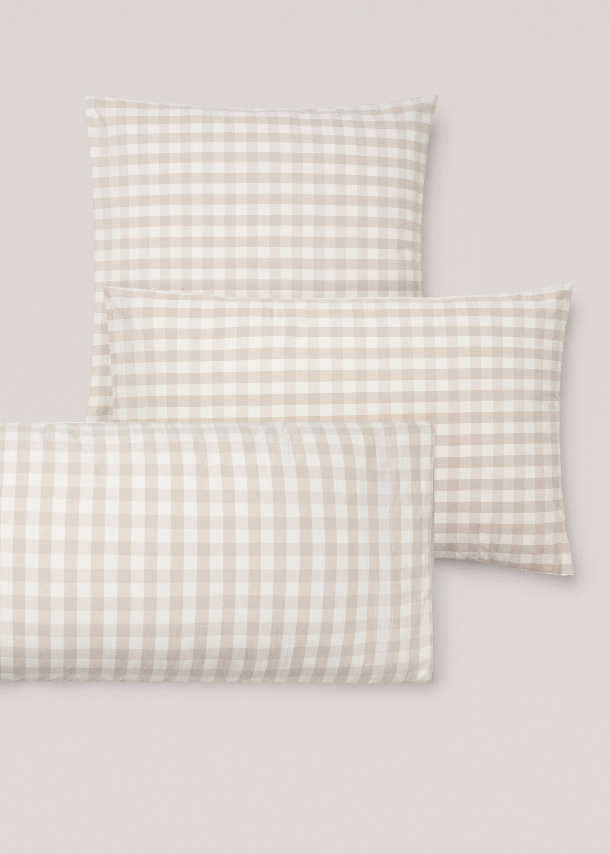 Check cotton pillowcase 45x110cm - Details of the article 3