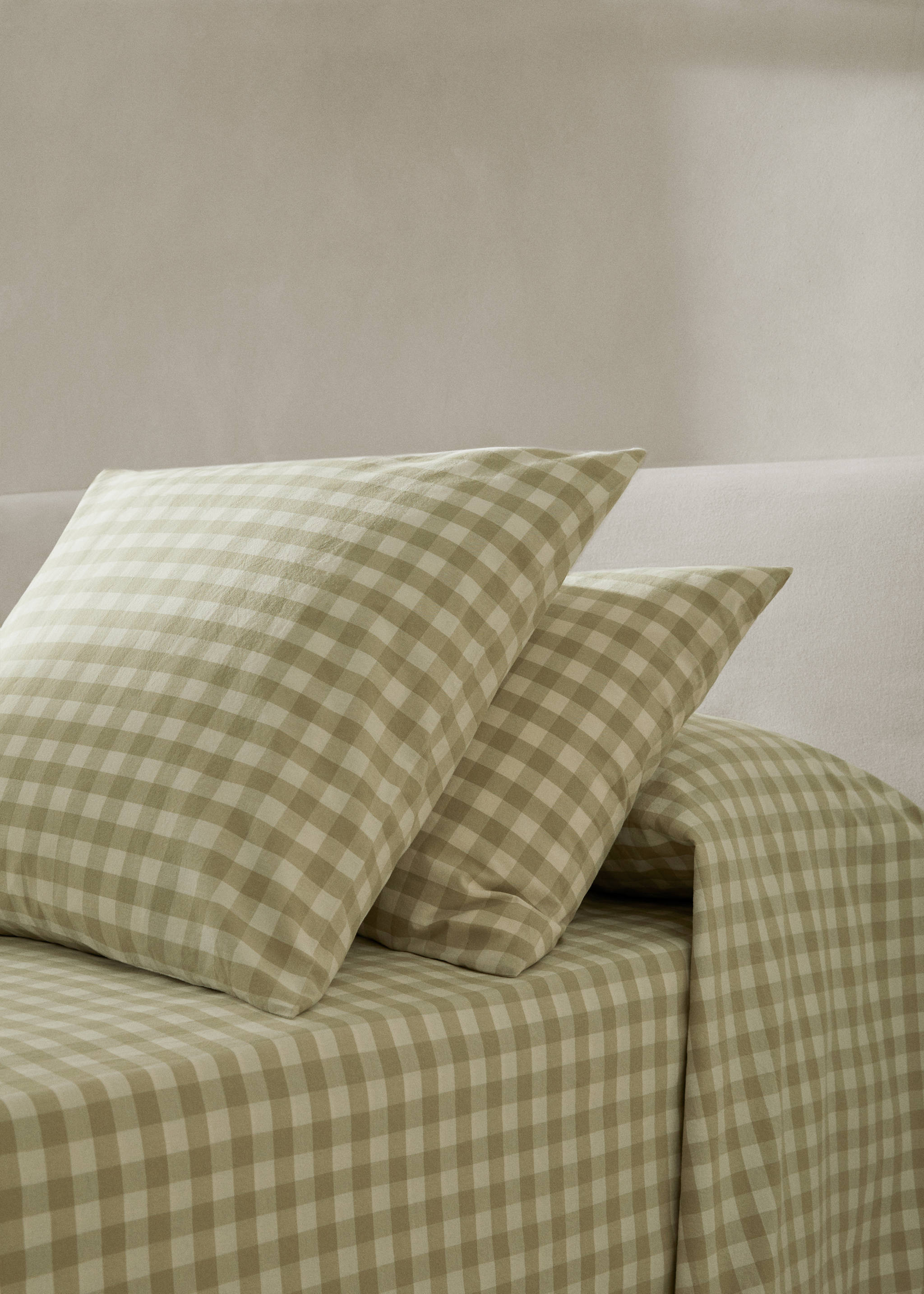 Check cotton pillowcase 45x110cm - General plane