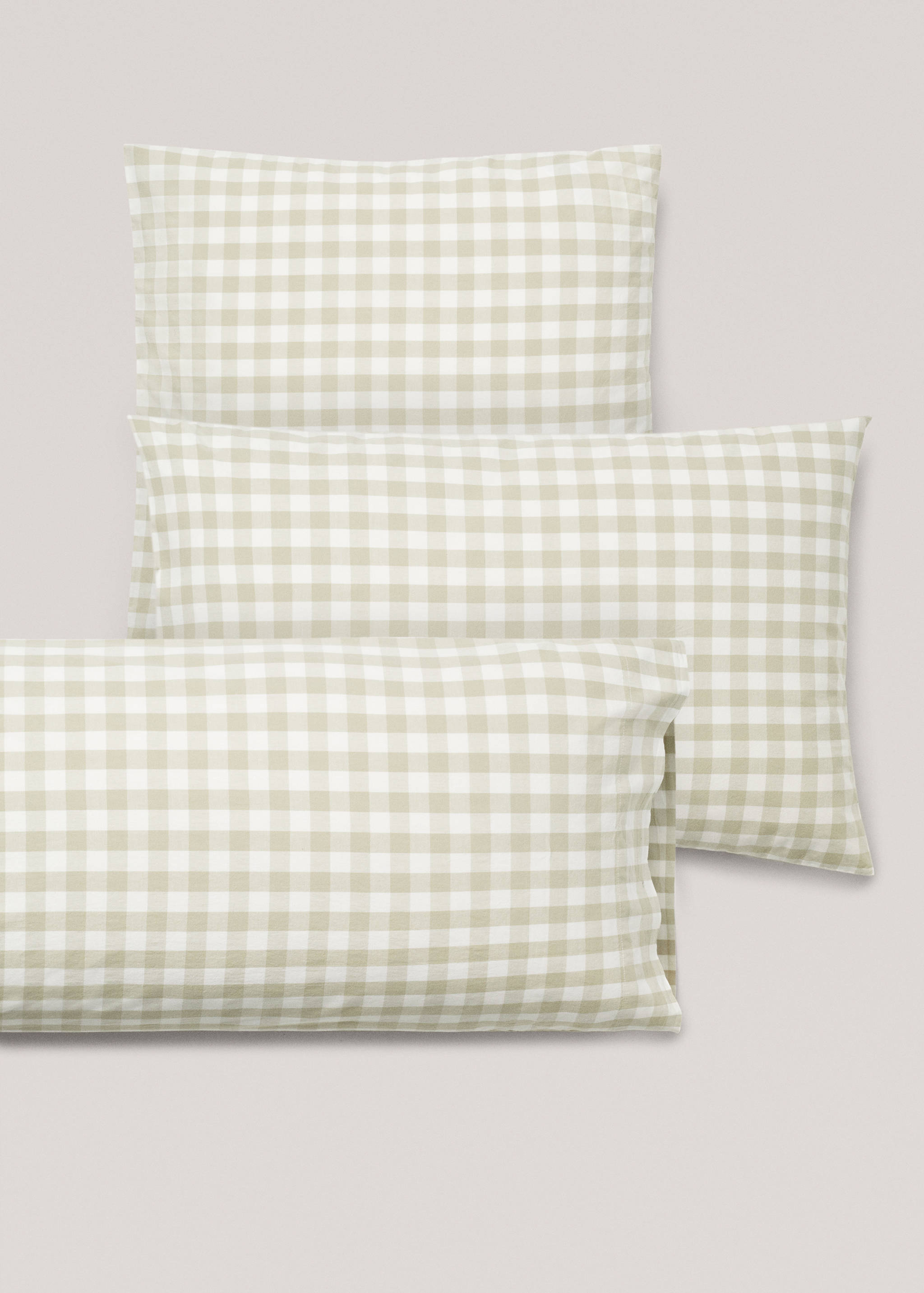 Check cotton pillowcase 45x110cm - Details of the article 4