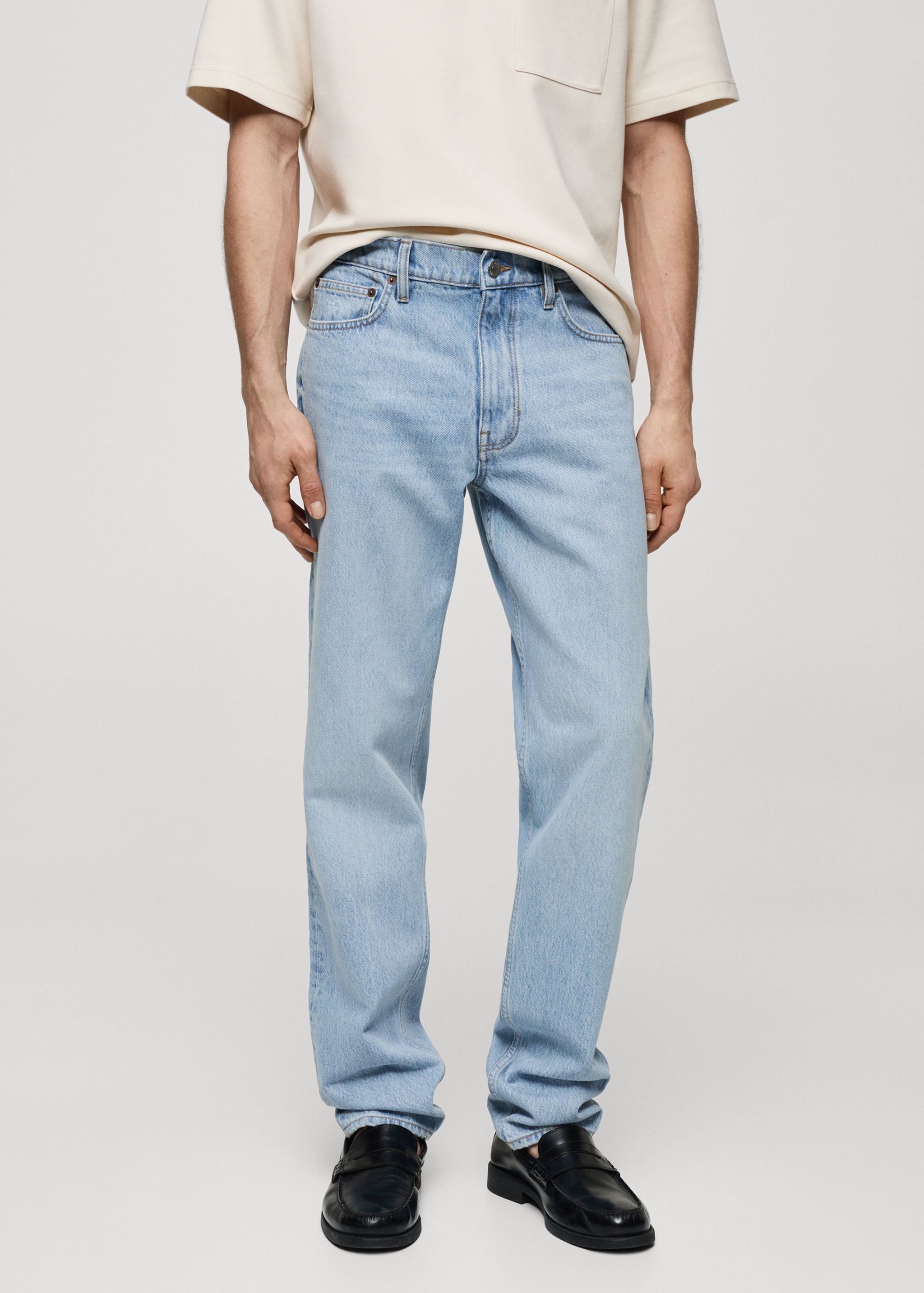 Straight-Fit-Jeans mit Washed-Effekt - Mittlere Ansicht