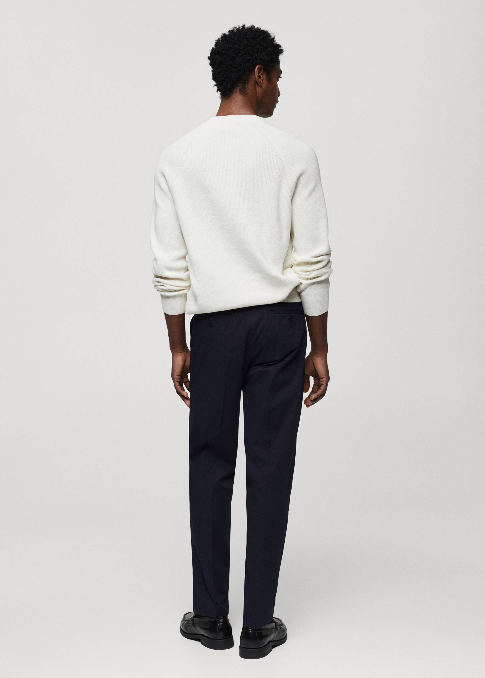 Ribbed round-neck sweater - Reverse of the article