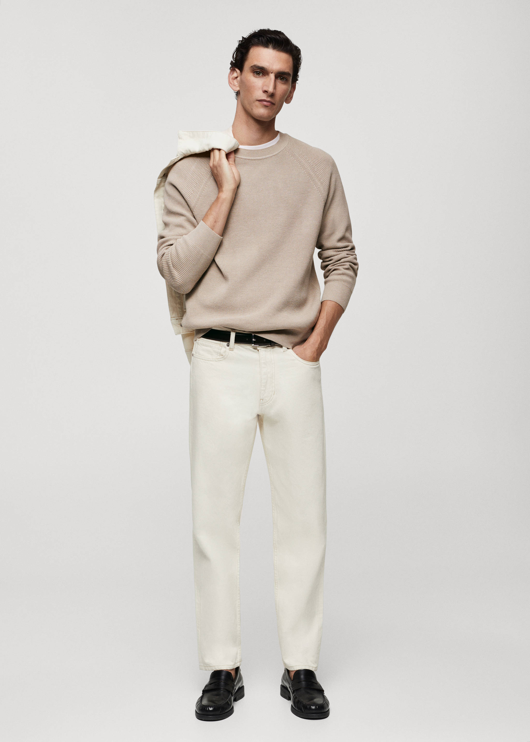 Ribbed round-neck sweater - General plane