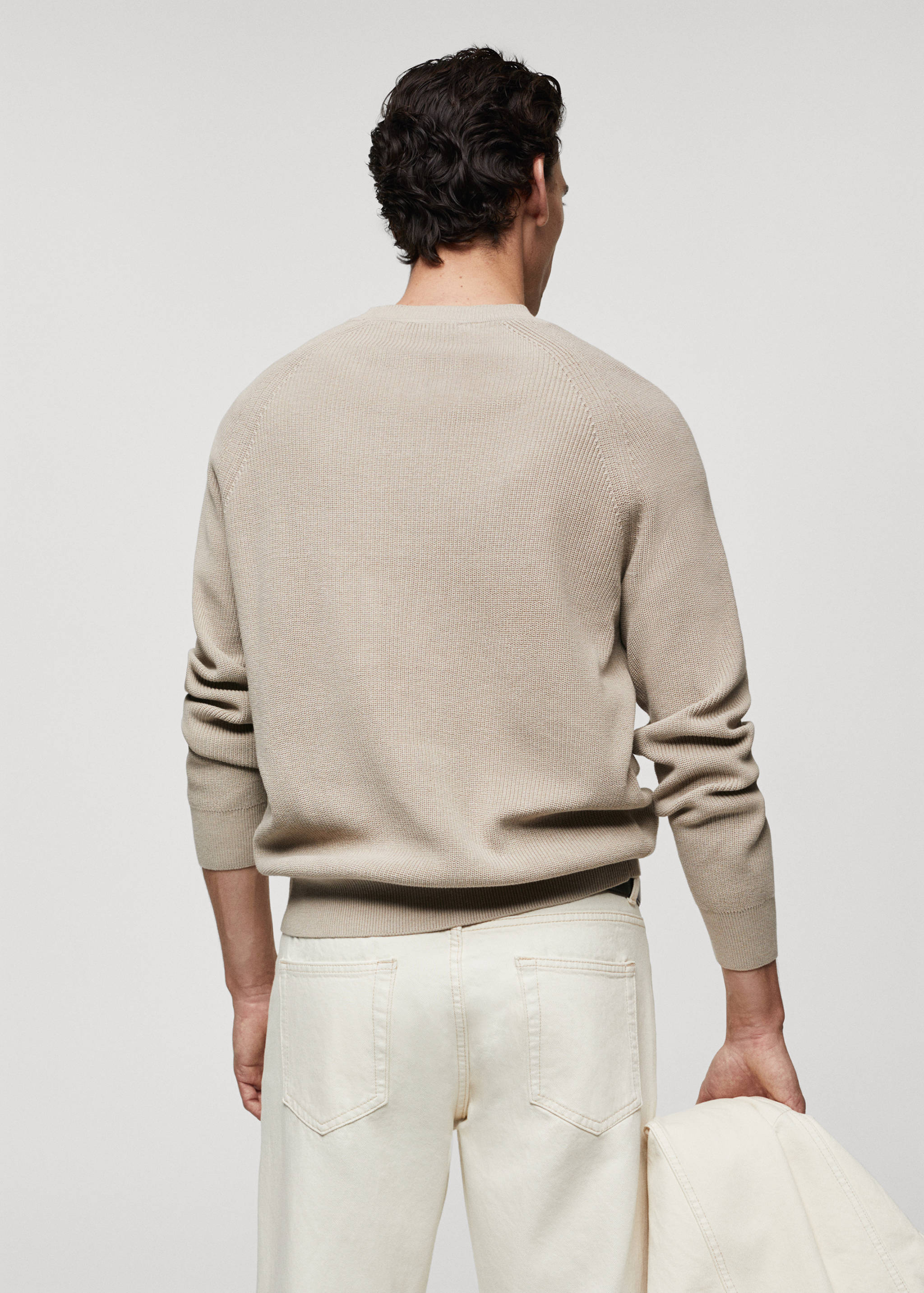 Ribbed round-neck sweater - Reverse of the article