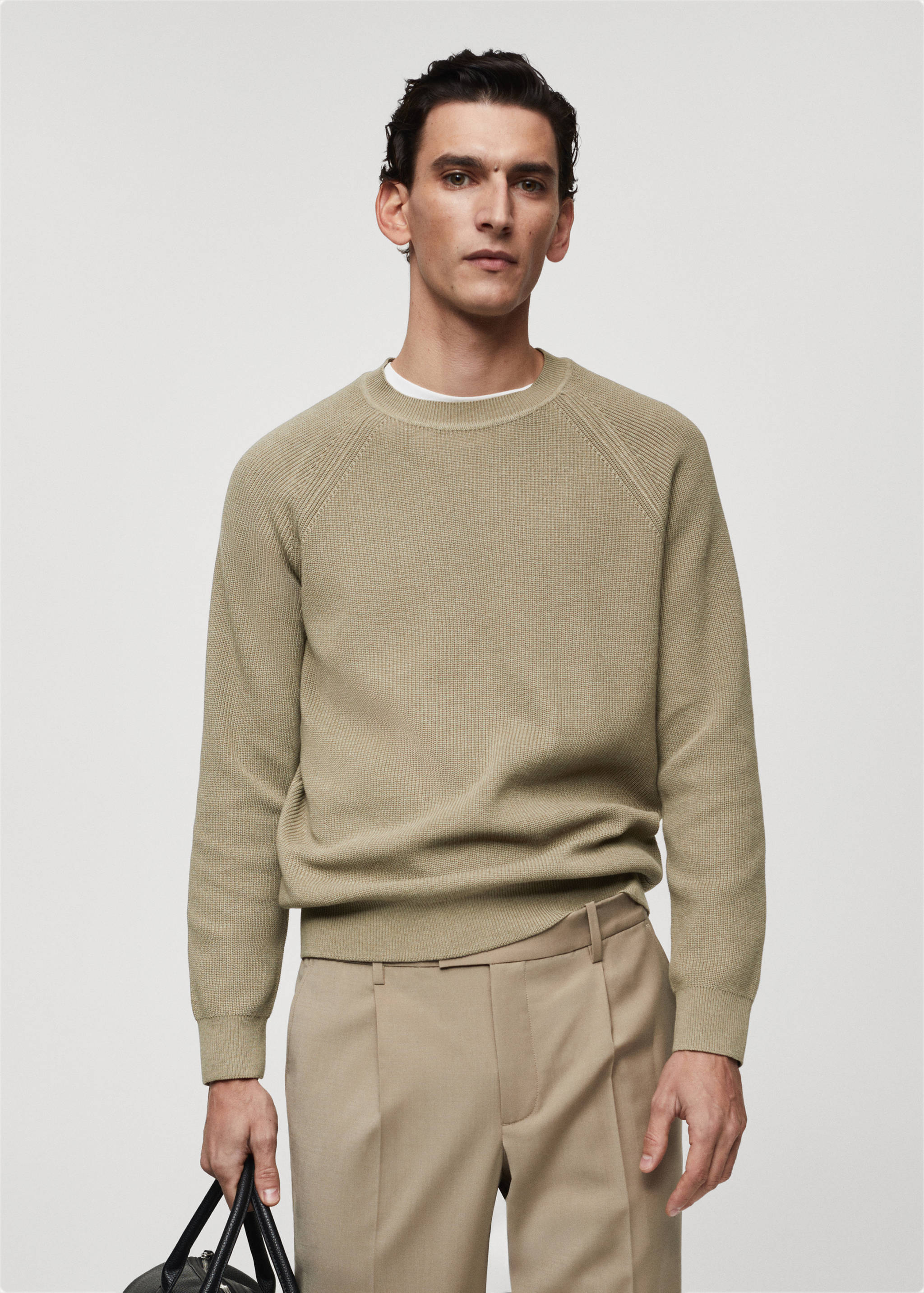 Ribbed round-neck sweater - Medium plane