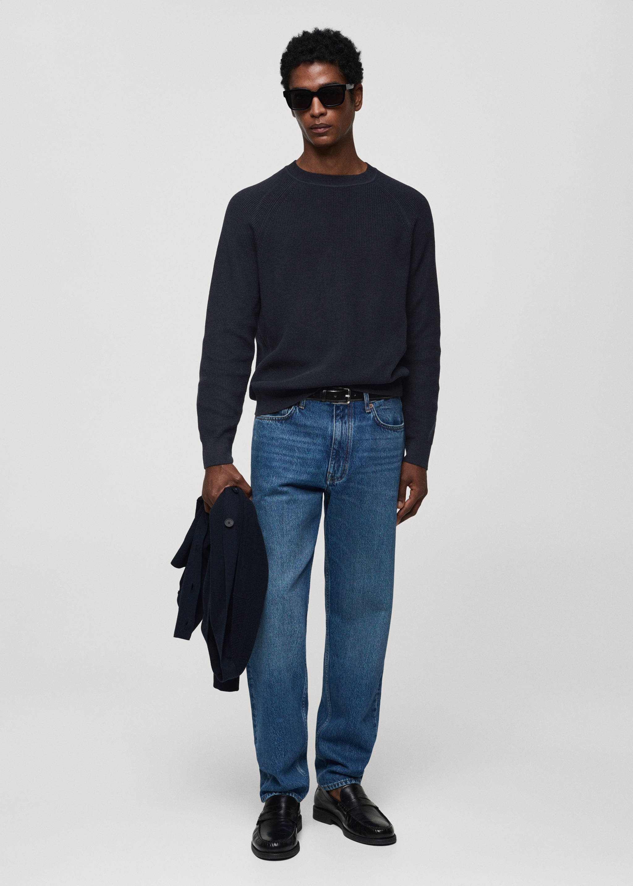 Ribbed round-neck sweater - General plane