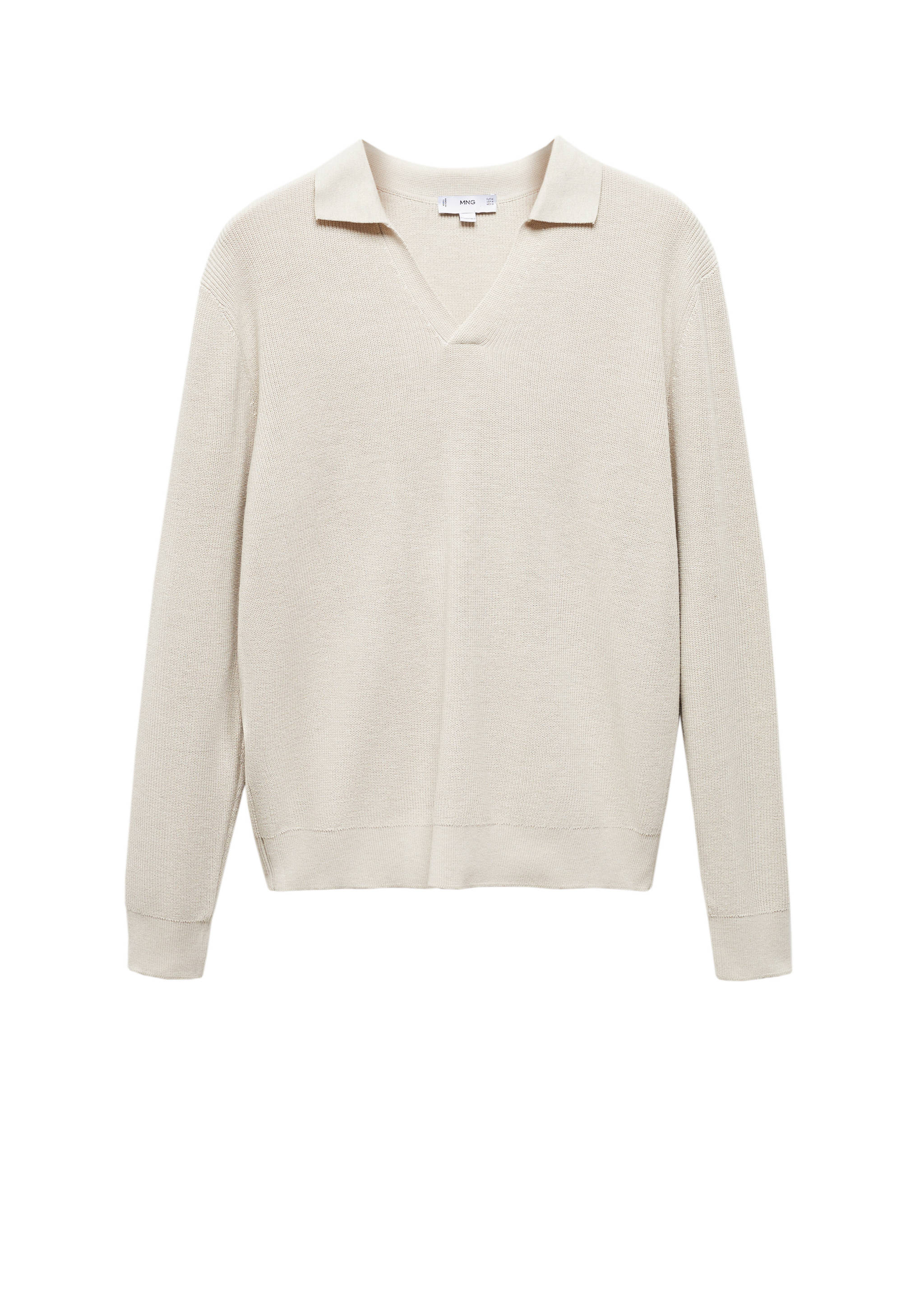 Polo maille côtelée - Détail de l'article 9, Gris glacé. Ref: 67014453-00.