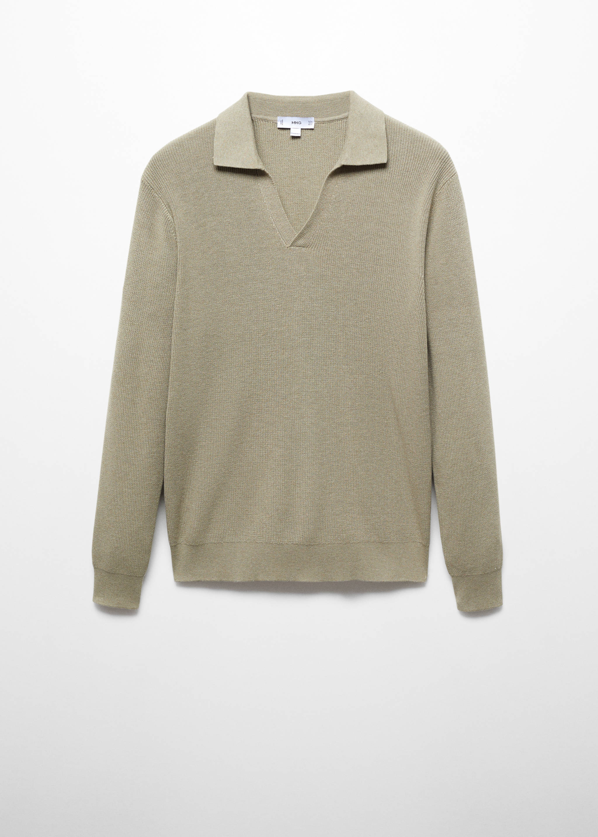 Ribbed knit polo shirt - Article without model