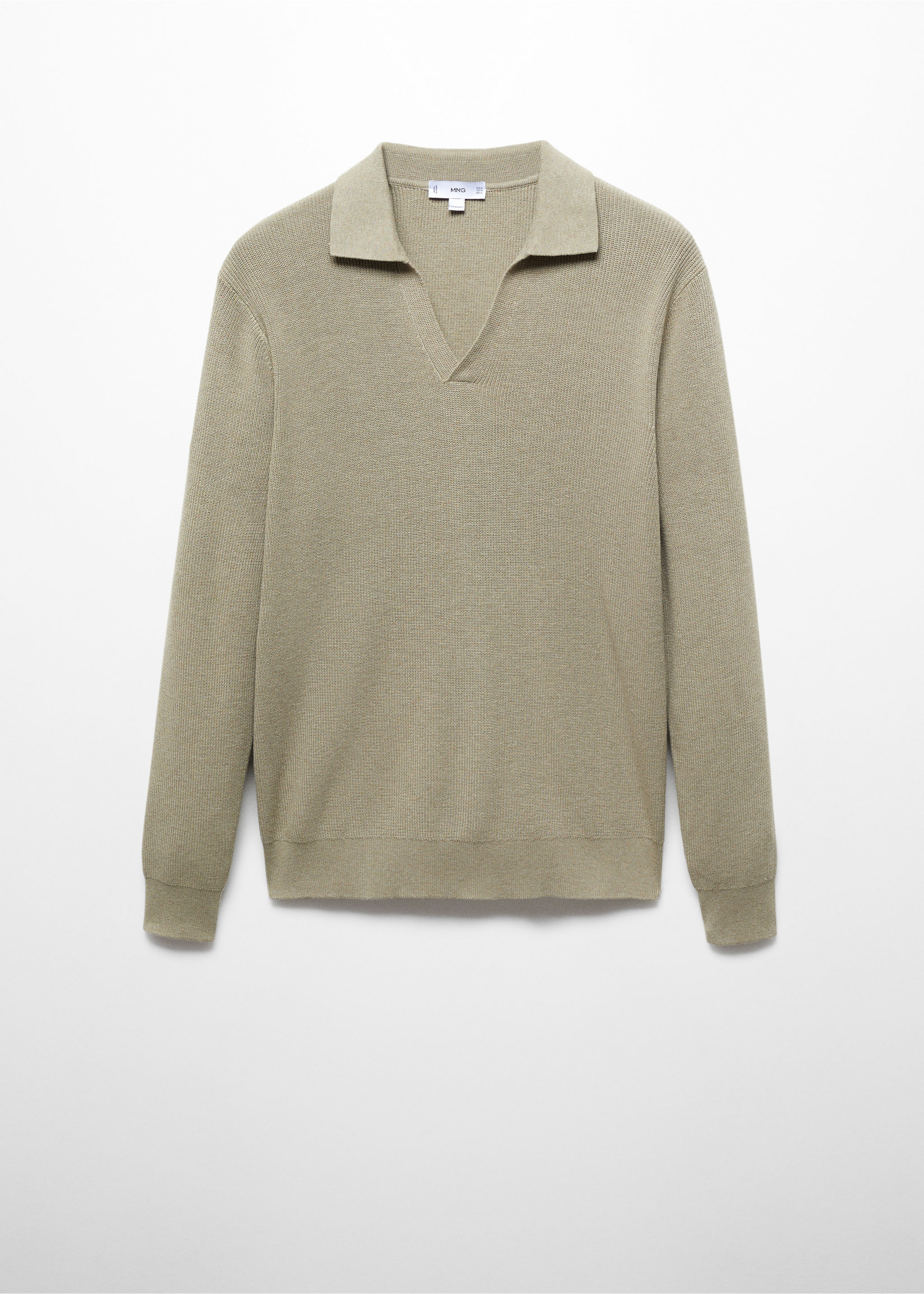 Ribbed knit polo shirt - Article without model