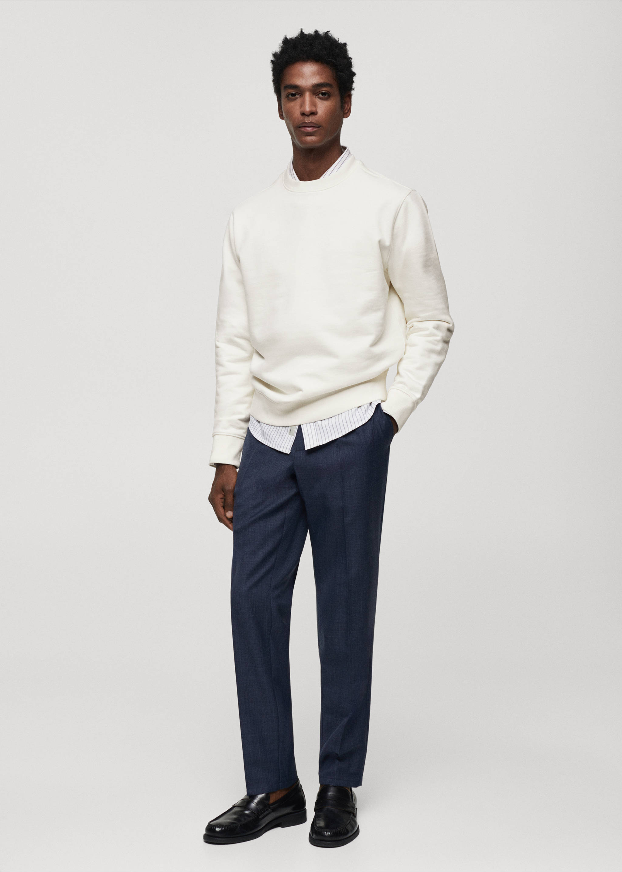 Sweat-shirt essentiel 100 % coton - Plan général, Écru. Ref: 67014460-00.