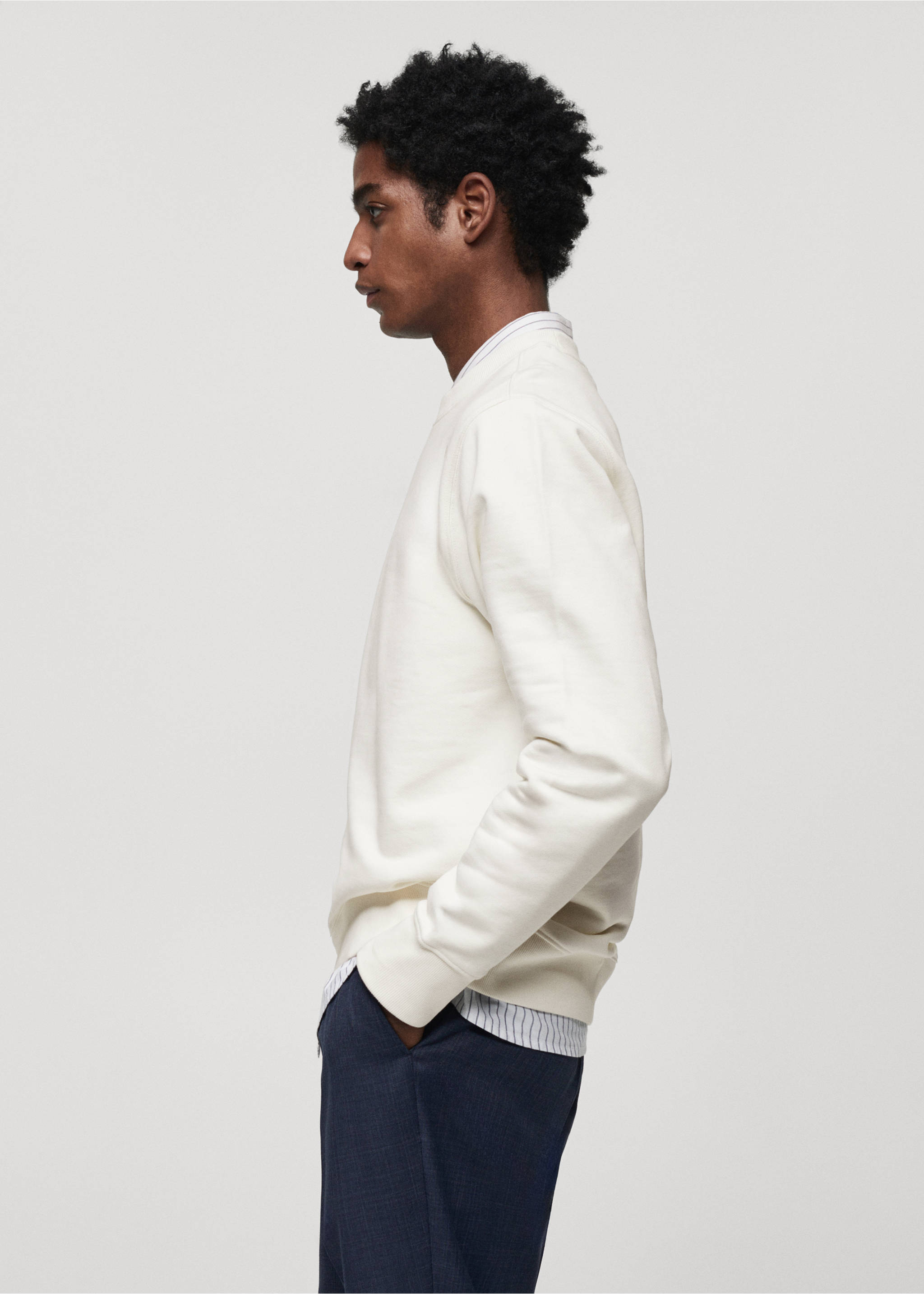 Sweat-shirt essentiel 100 % coton - Détail de l'article 2, Écru. Ref: 67014460-00.