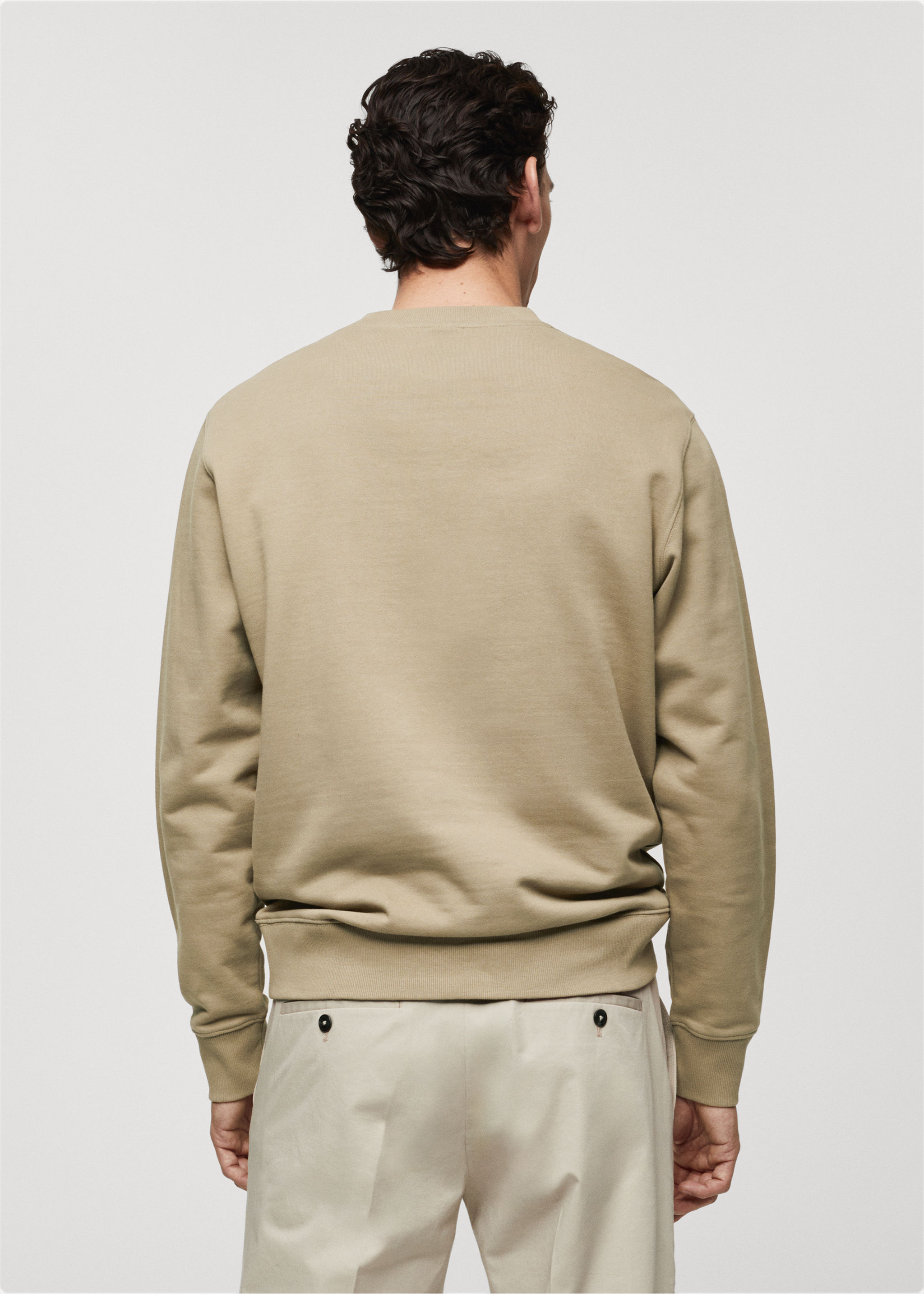 Basic-Sweatshirt mit 100 % Baumwolle - Rückseite des Artikels