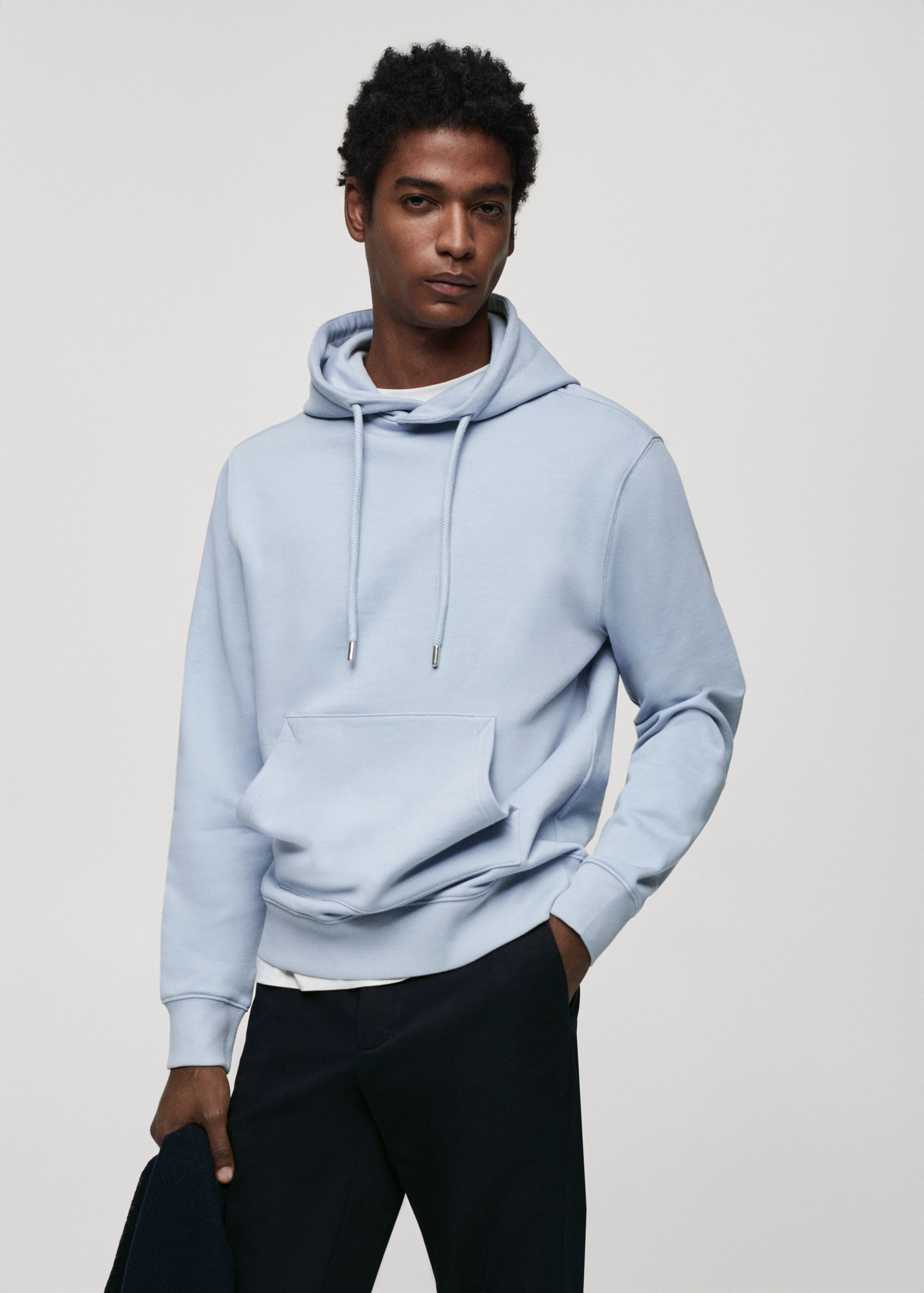 Leichtes Baumwollsweatshirt mit Kapuze - Mittlere Ansicht
