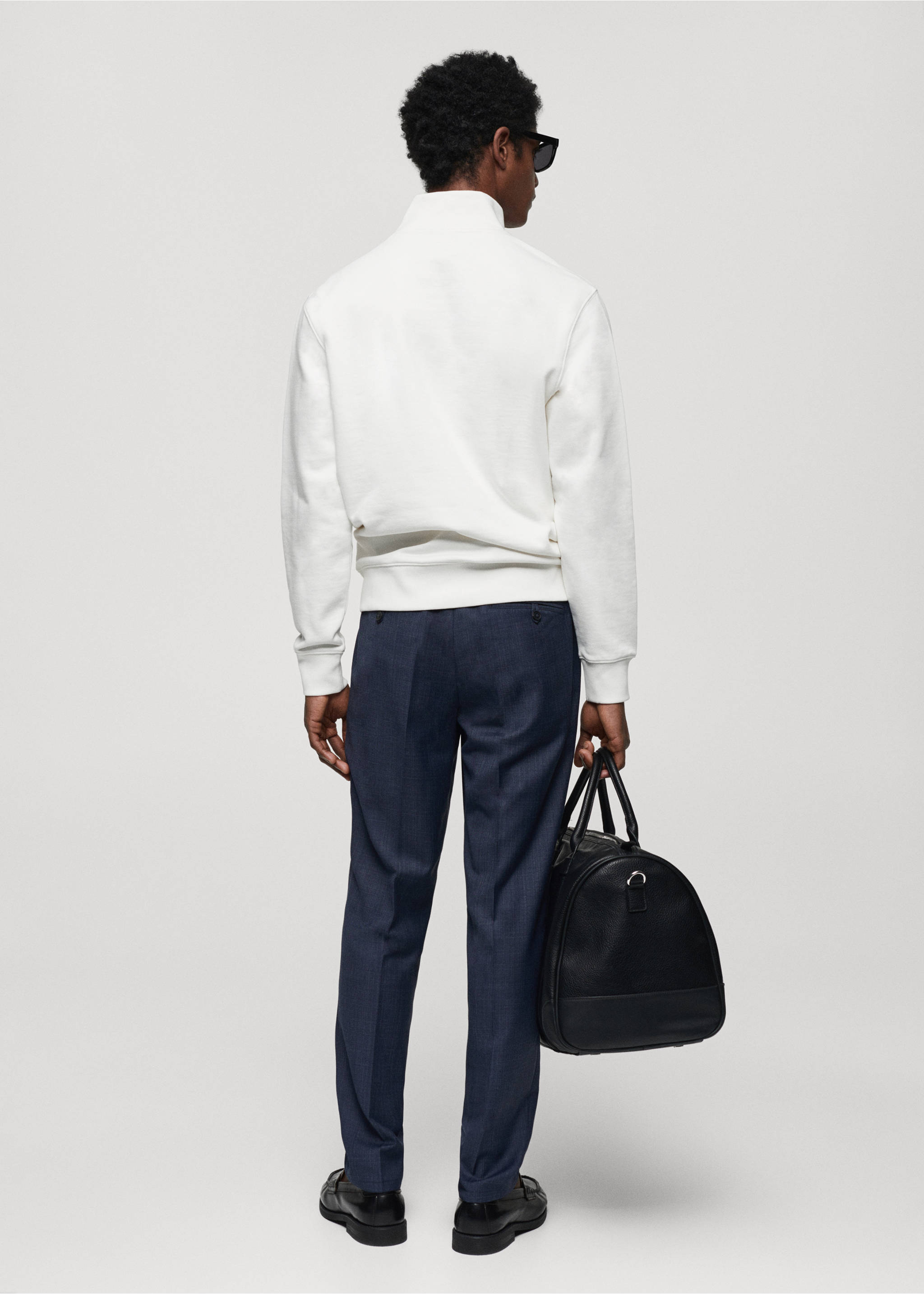 Sweat-shirt coton zip - Verso de l’article, Écru. Ref: 67014462-00.