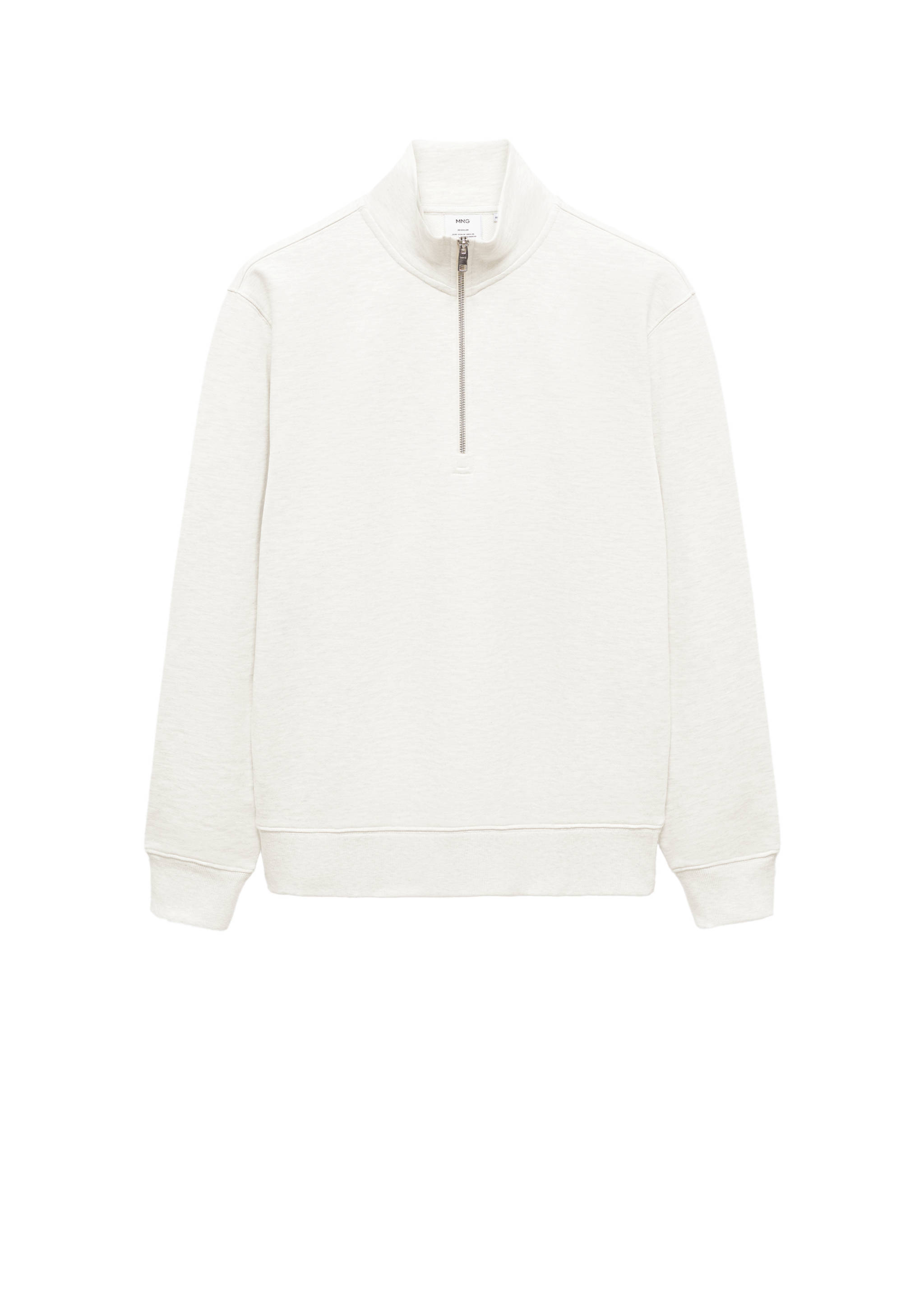 Sweat-shirt coton zip - Détail de l'article 9, Écru. Ref: 67014462-00.