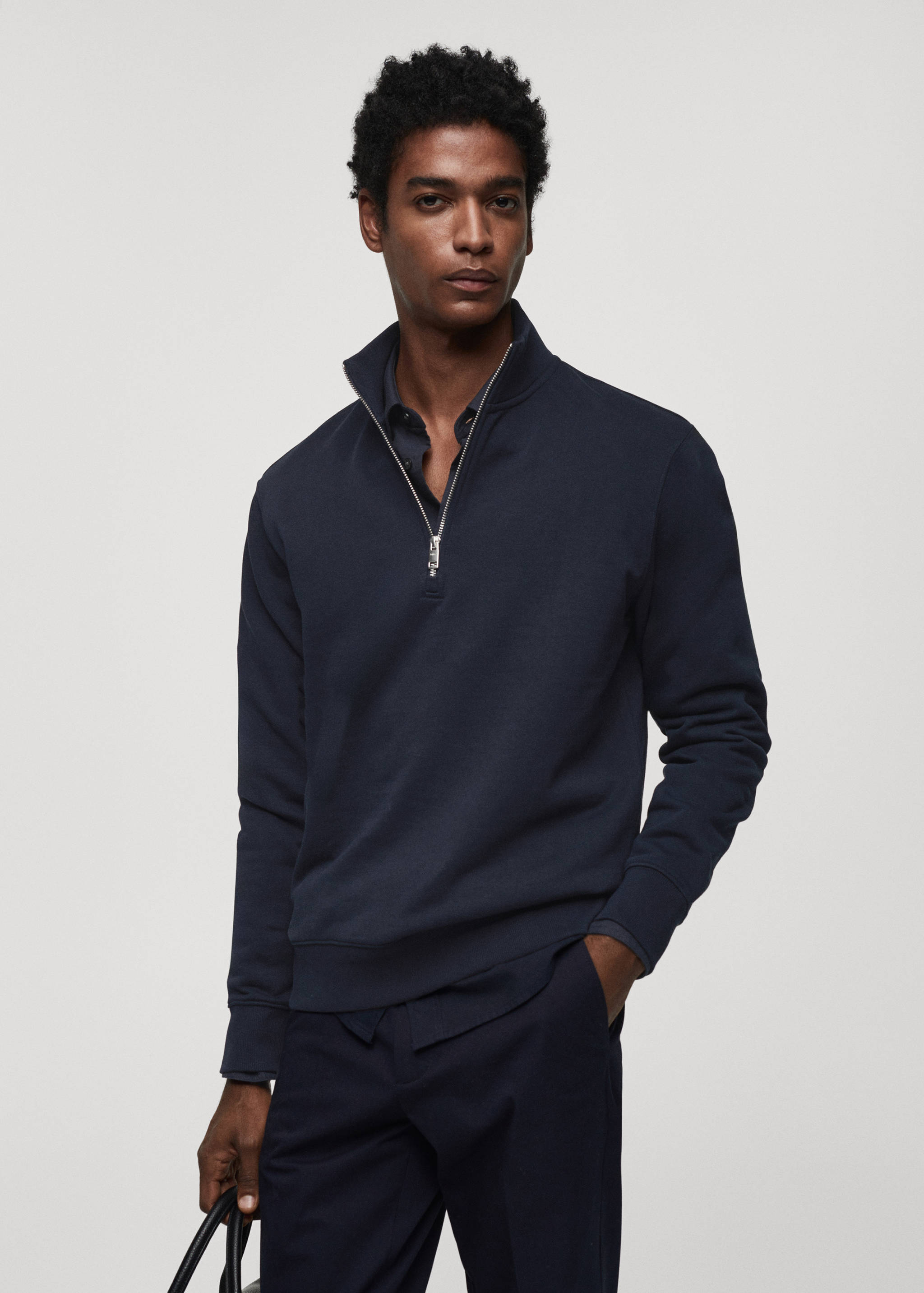 Sweat-shirt coton zip - Plan moyen